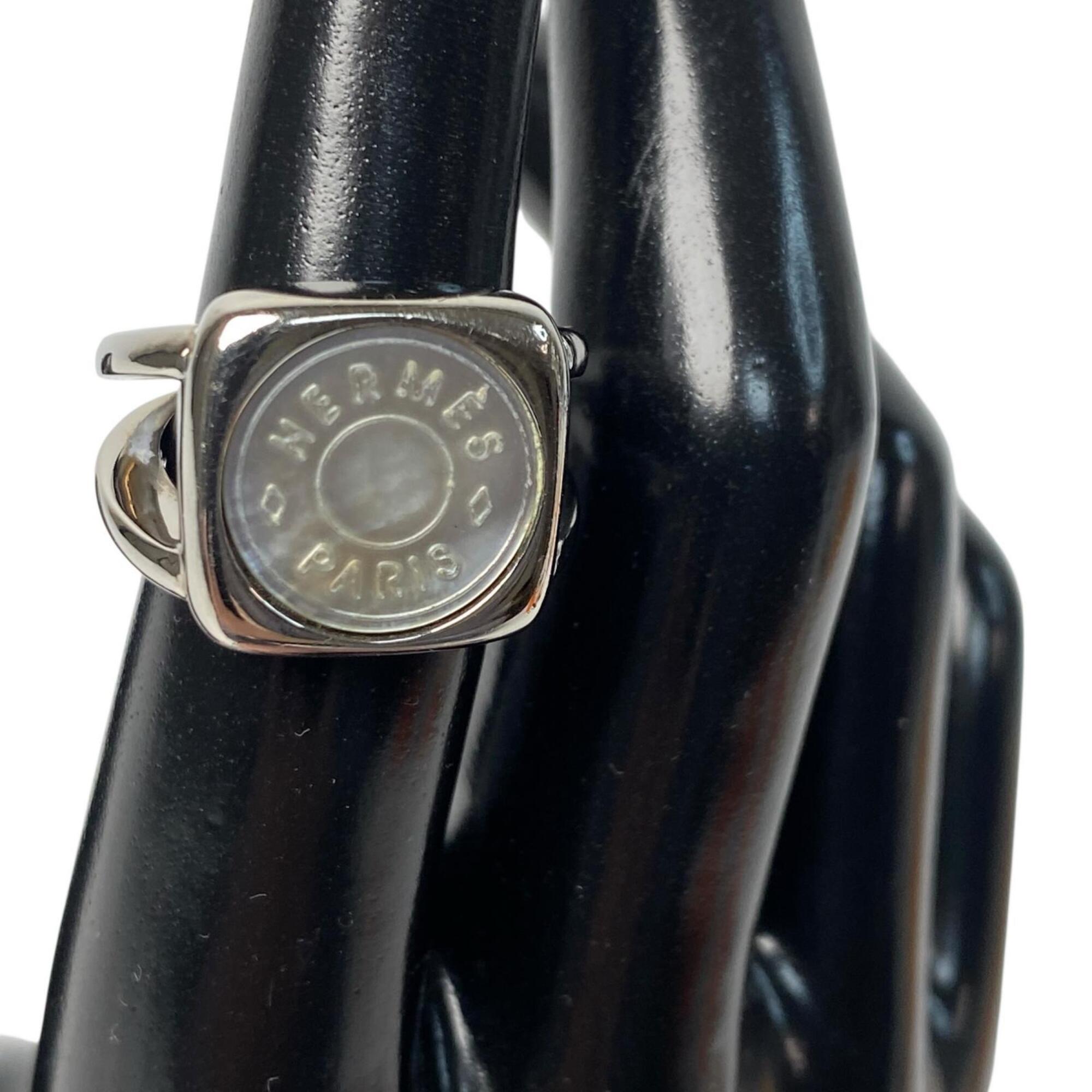 Hermes Silver Metal Shell Band Ring (Pre-Owned)