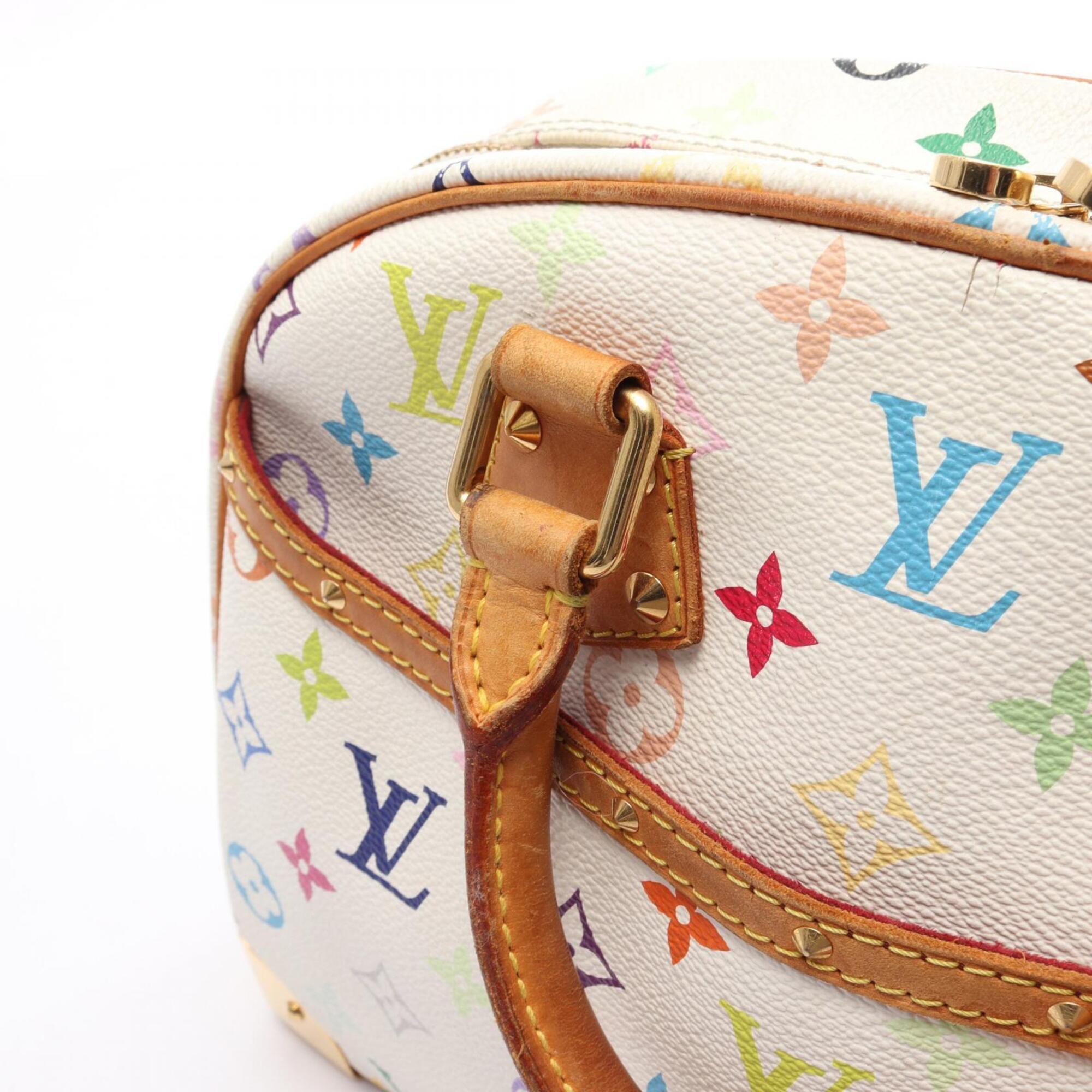 Louis Vuitton Multi-Color White Coated Canvas Leather Handbag (Pre-Owned)
