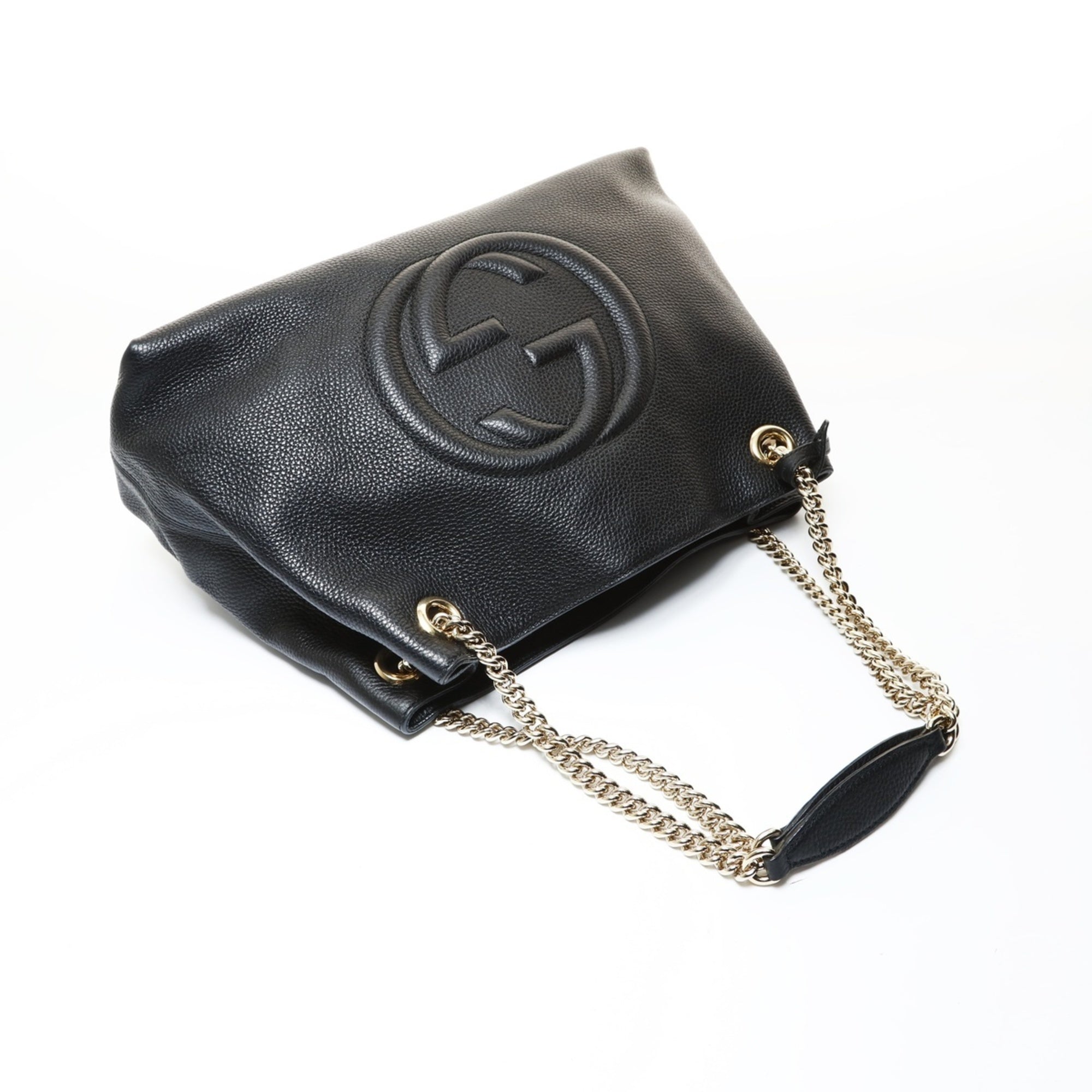 Gucci Soho Black Leather Shoulder Bag (Pre-Owned)