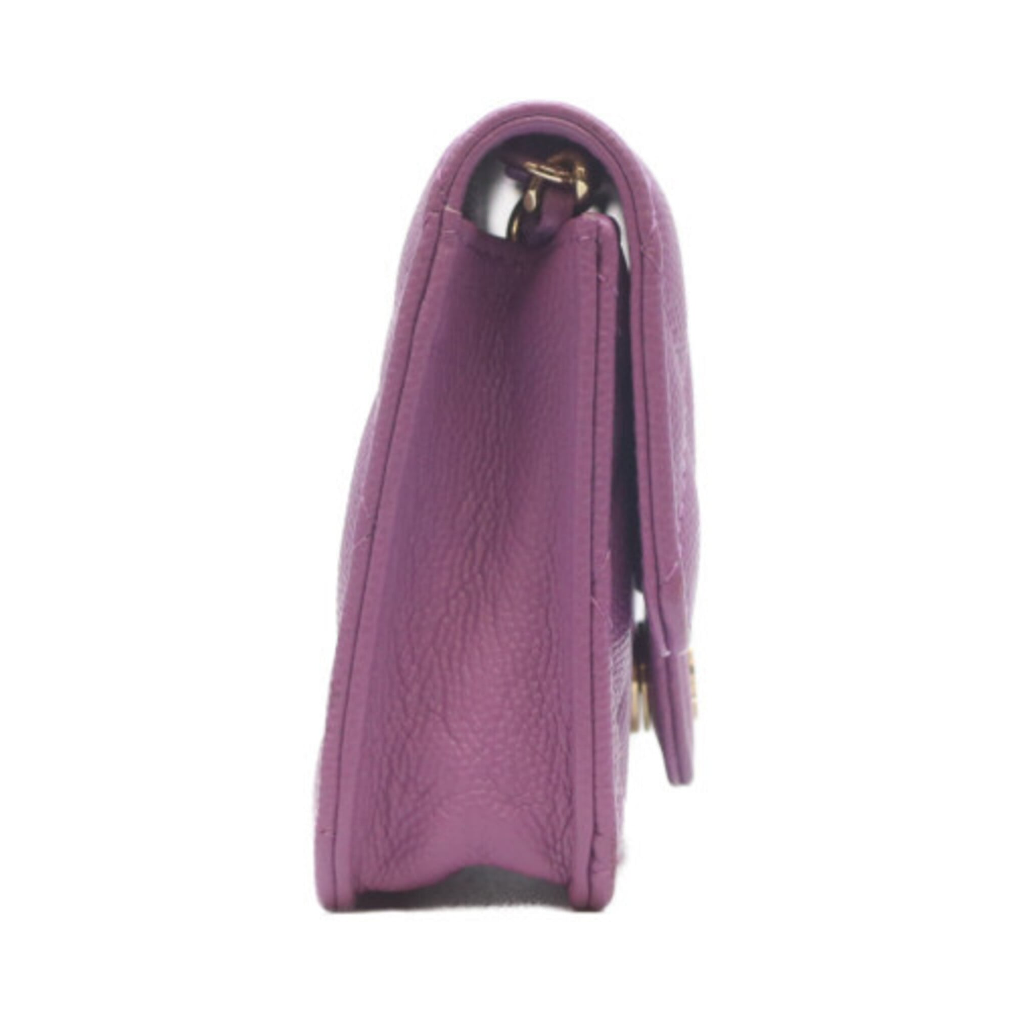 Chanel Purple Grained Calfskin Shoulder Bag (Pre-Owned)