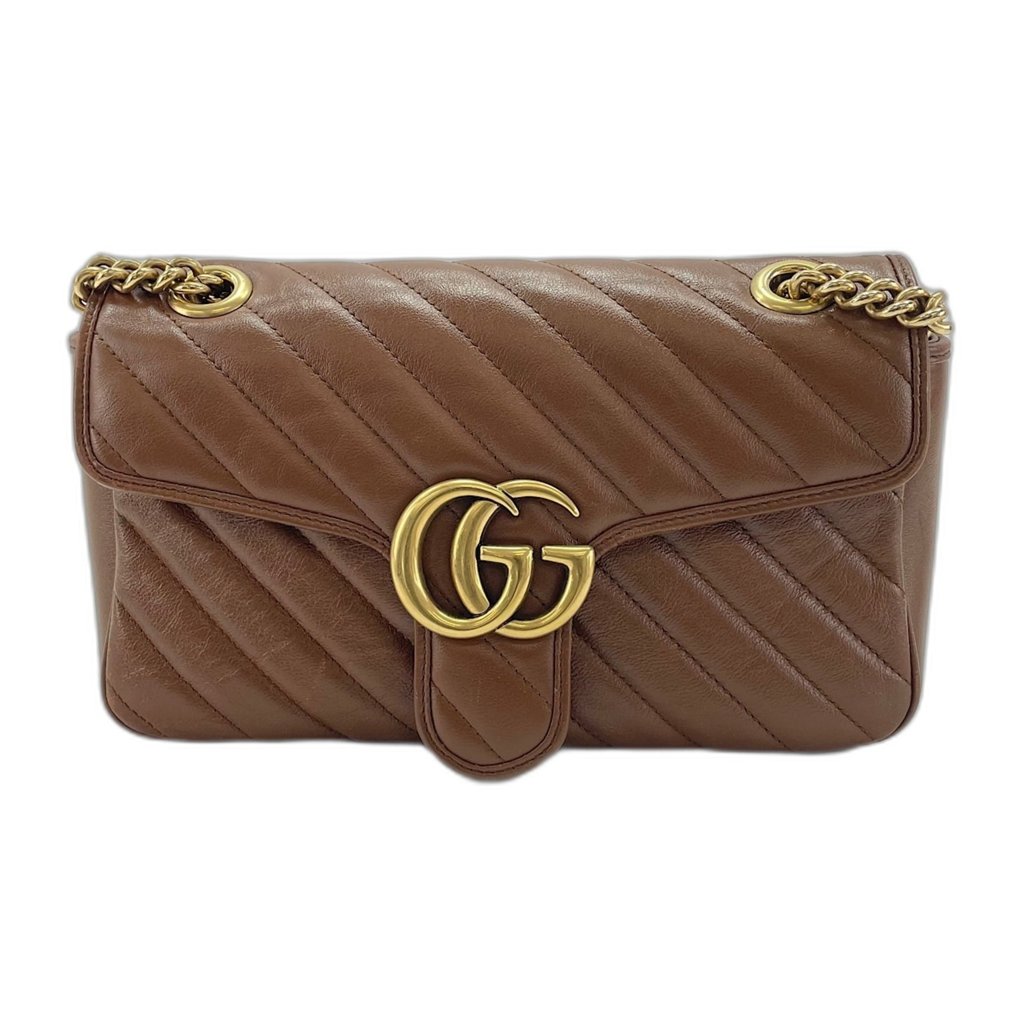 Gucci Gg Marmont Brown Shoulder Bag (Pre-Owned)