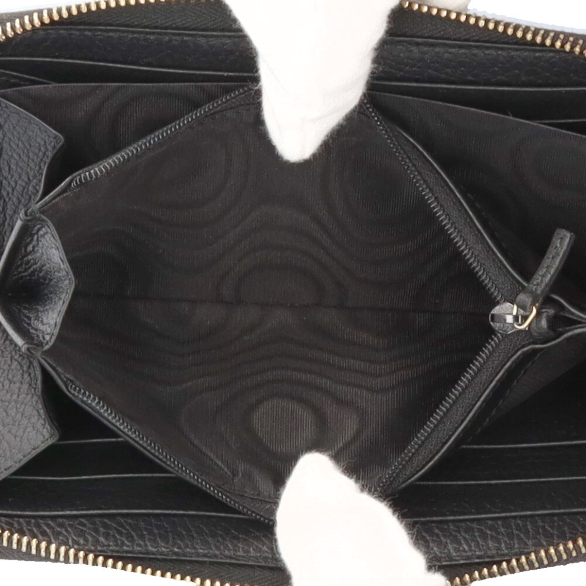 Gucci Black Leather Long Wallet (Bi-Fold) (Pre-Owned)