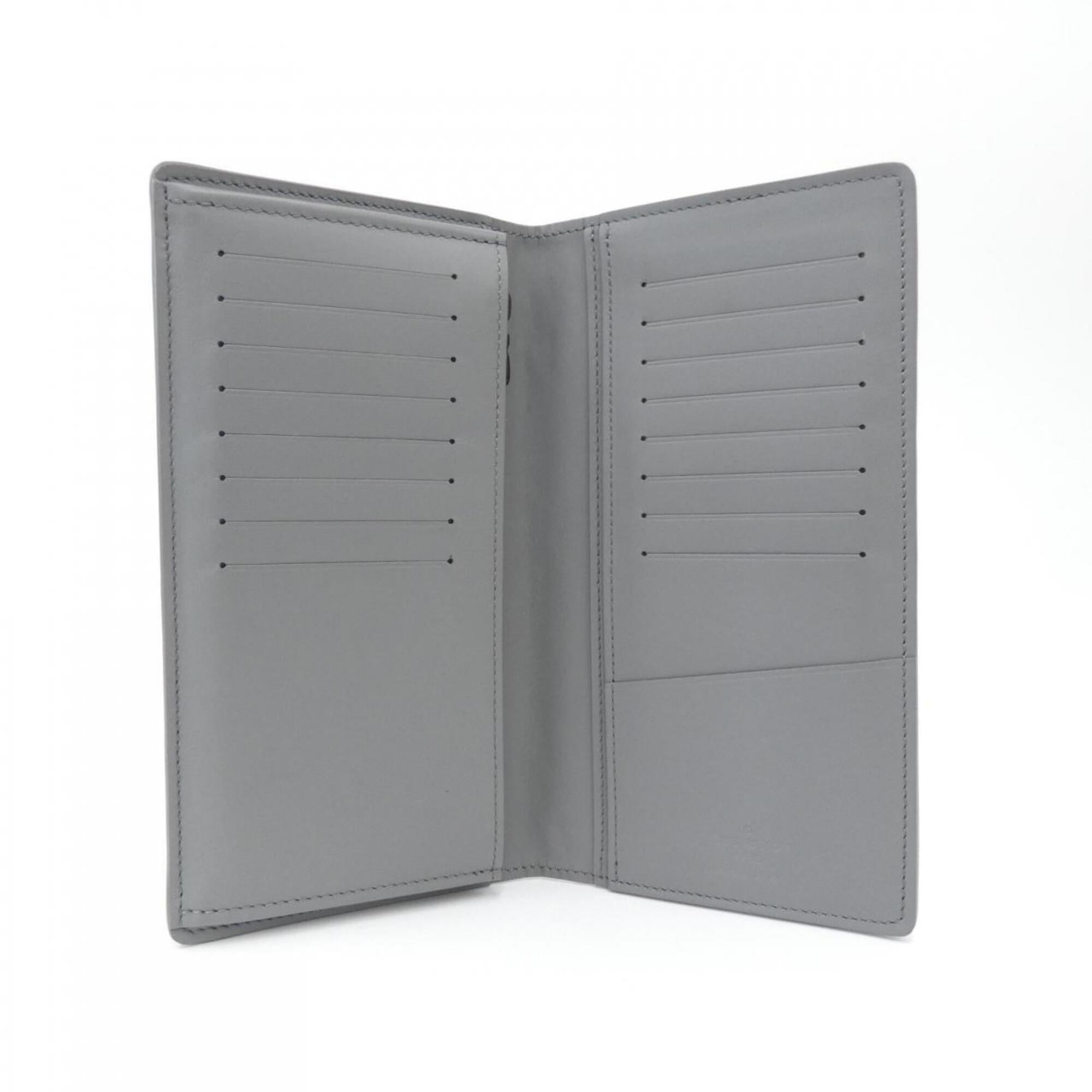 Louis Vuitton Gray Leather Long Wallet (Bi-Fold) (Pre-Owned)
