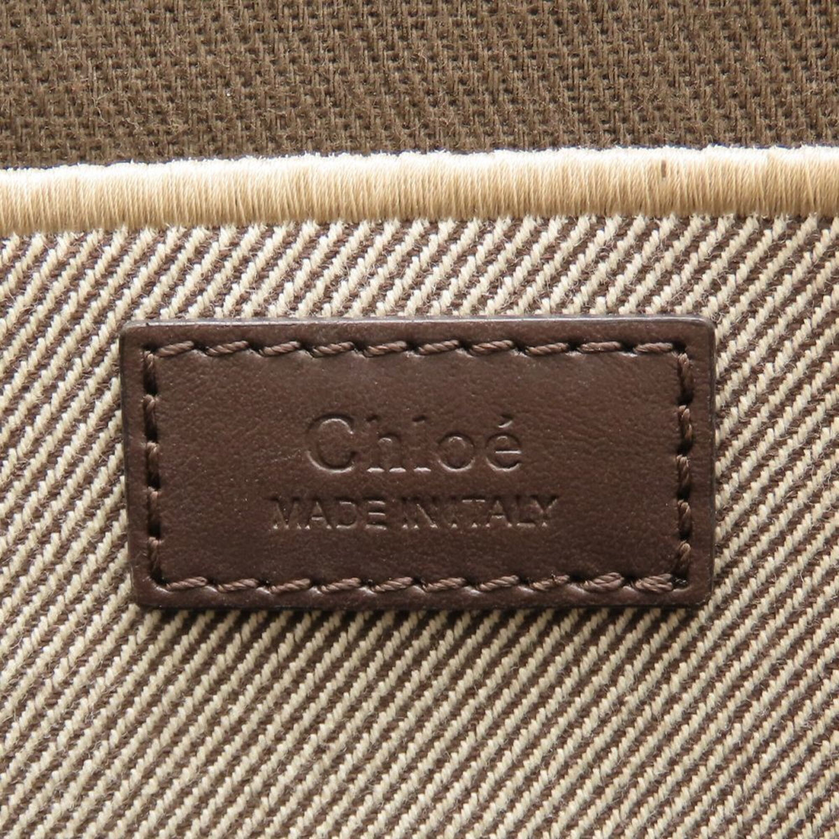 Chloé Brown Coal Canvas Leather Tote Bag (Pre-Owned)