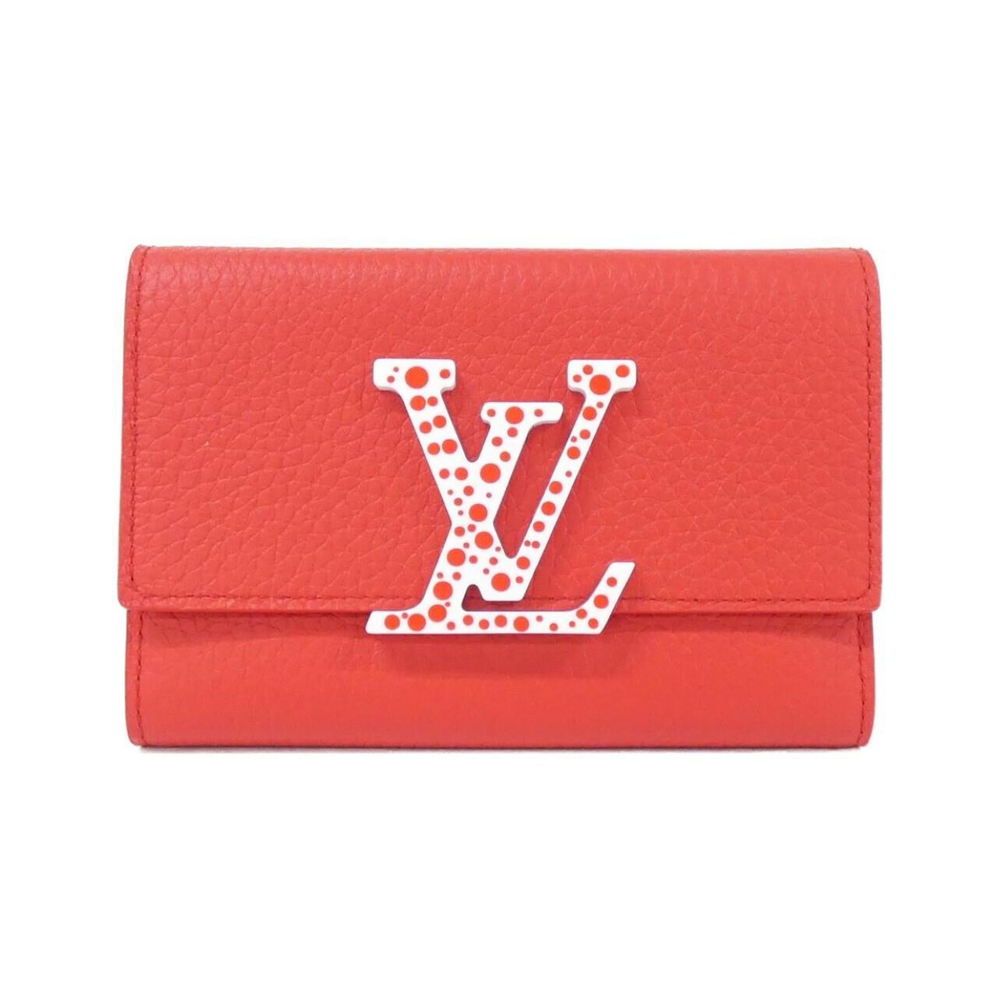 Louis Vuitton Rouge Leather Wallet (Tri-Fold) (Pre-Owned)