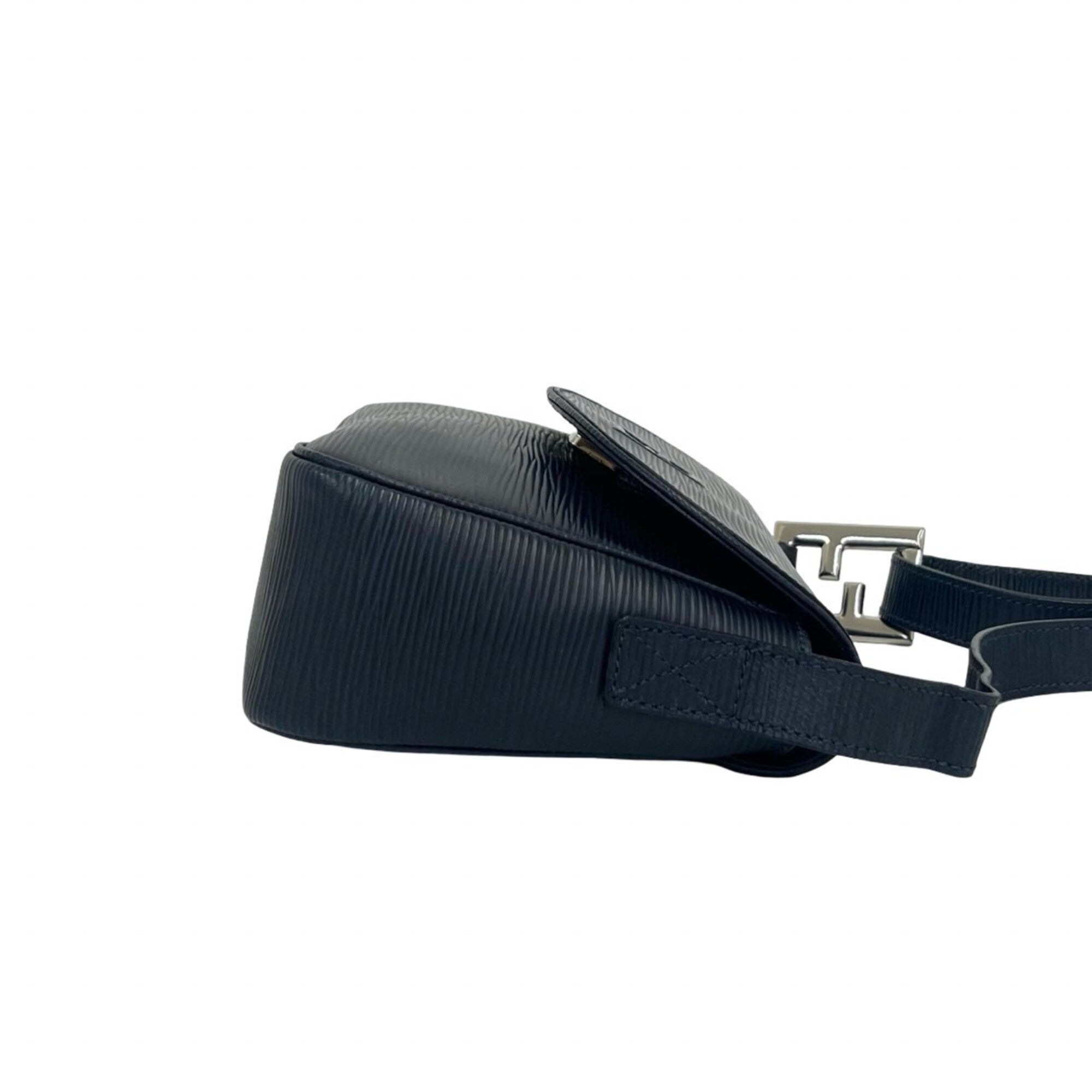 Fendi Navy Leather Pochette Shoulder Bag (Pre-Owned)