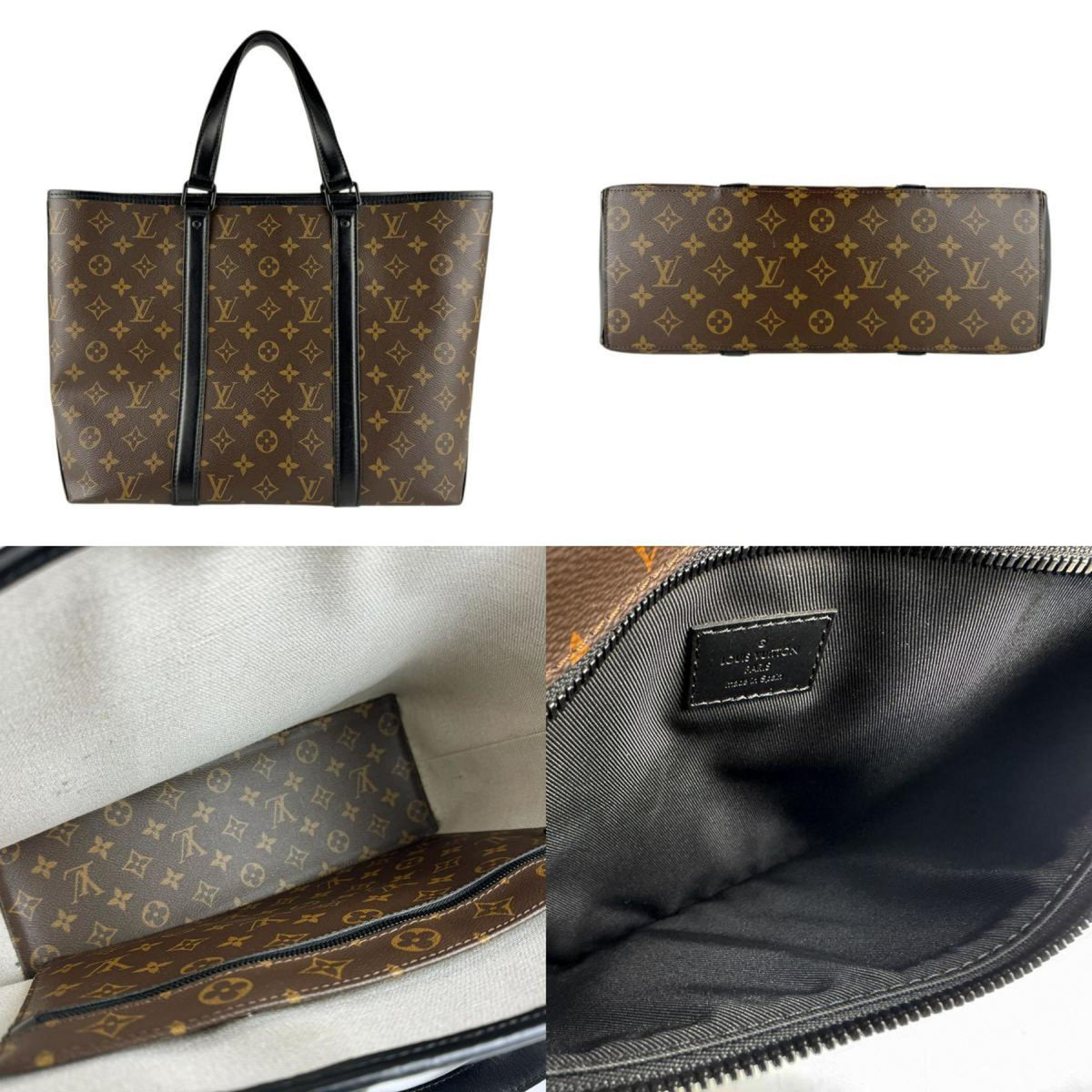 Louis Vuitton Black Brown Monogram Leather Handbag Shoulder Bag (Pre-Owned)