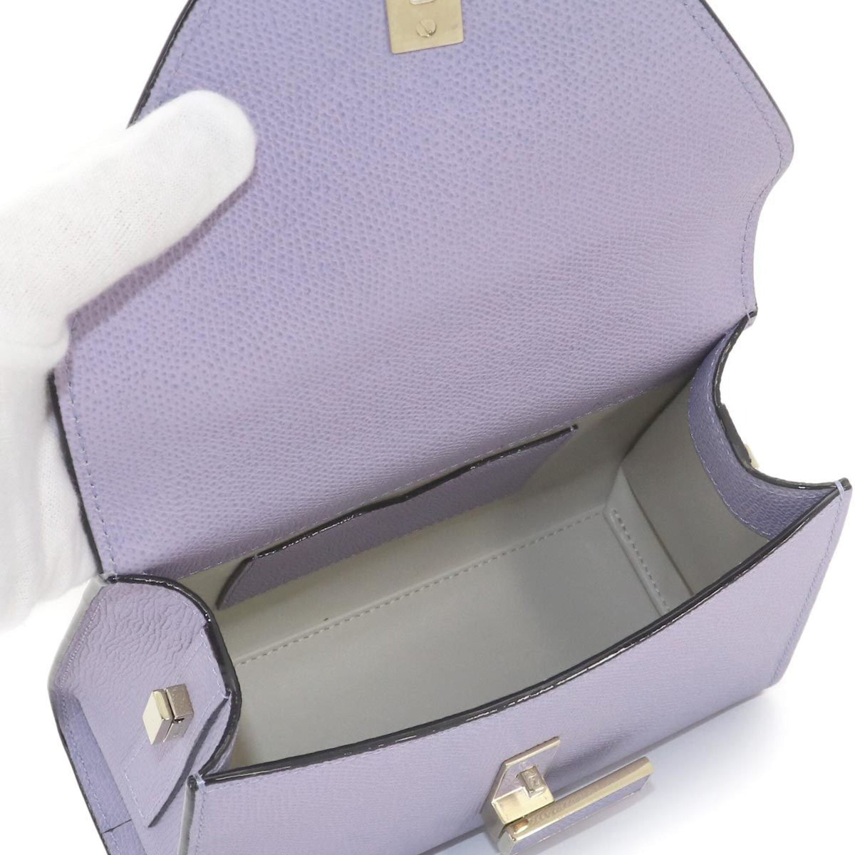 Valextra Purple Leather Handbag (Pre-Owned)