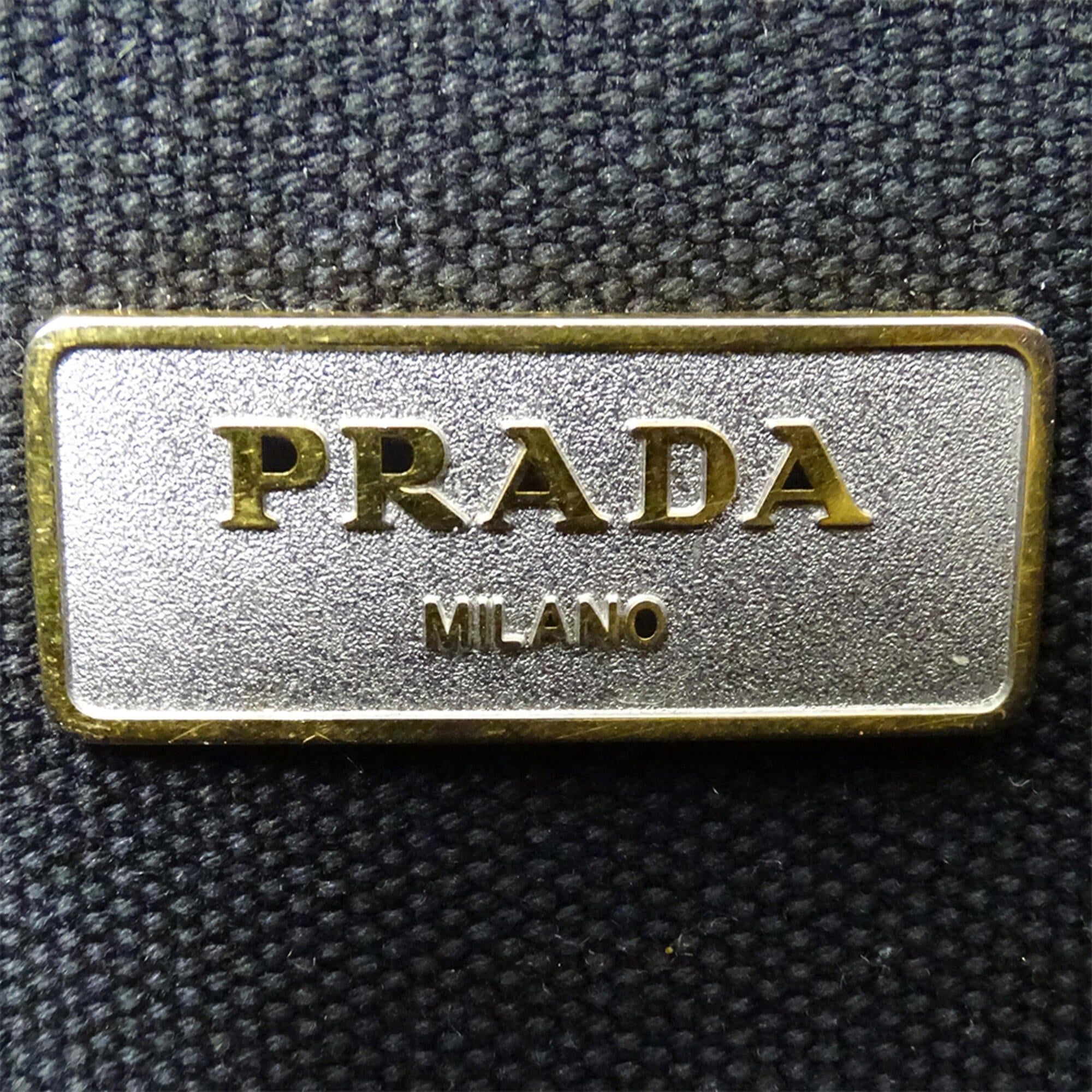 Prada Canapa Black Canvas Handbag (Pre-Owned)