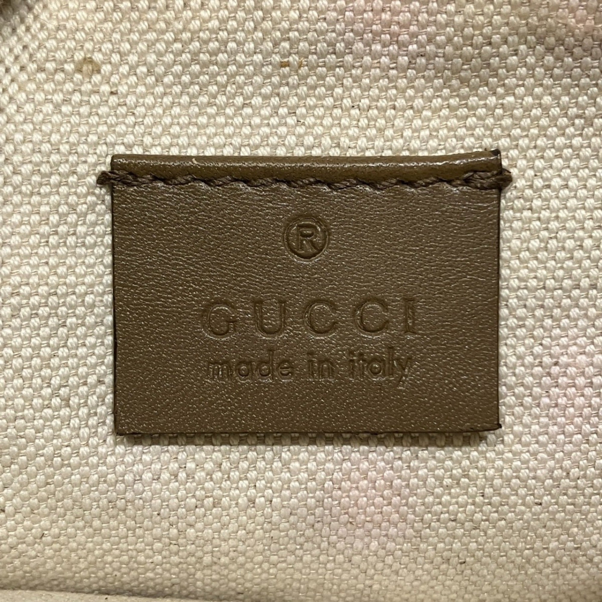 Gucci Beige Canvas Pouch Tote Bag (Pre-Owned)