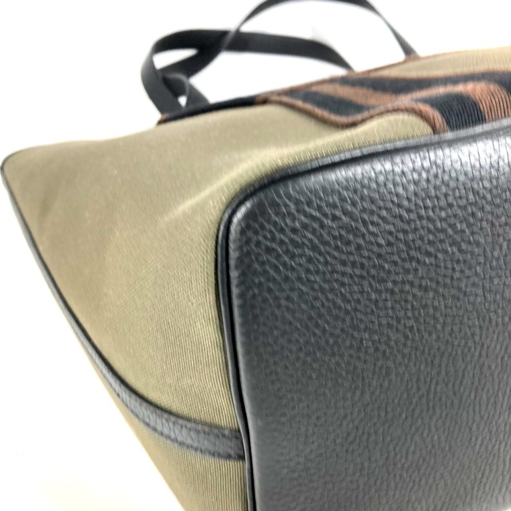 Hermes Black Khaki Taurillon Clemence Leather Handbag Shoulder Bag Tote Bag (Pre-Owned)