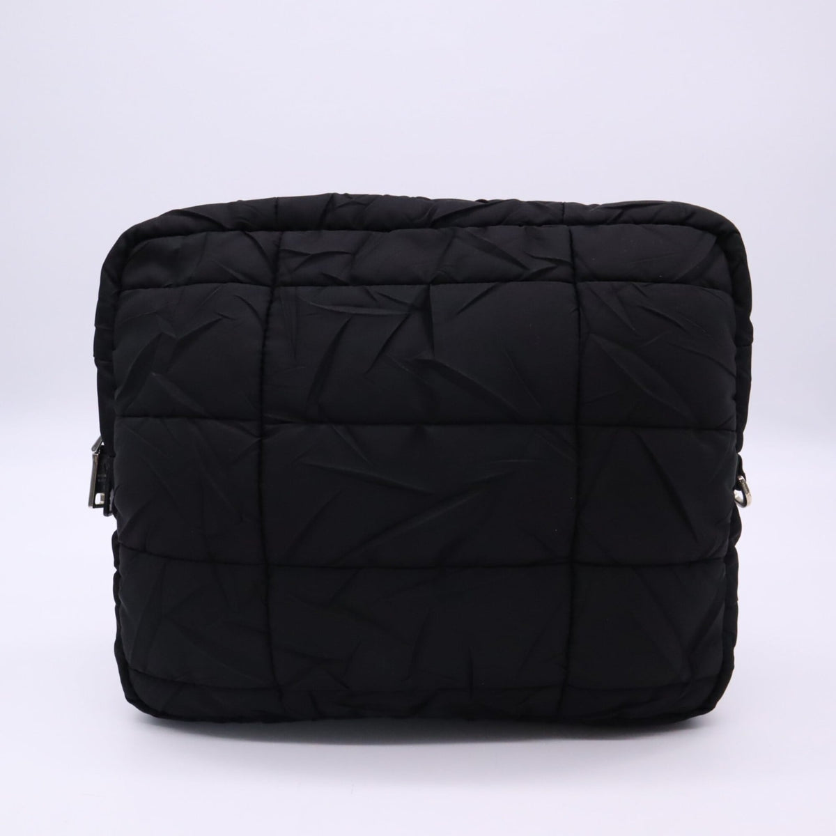 Prada Saffiano Black Nero Nylon Saffiano Clutch Bag Shoulder Bag (Pre-Owned)