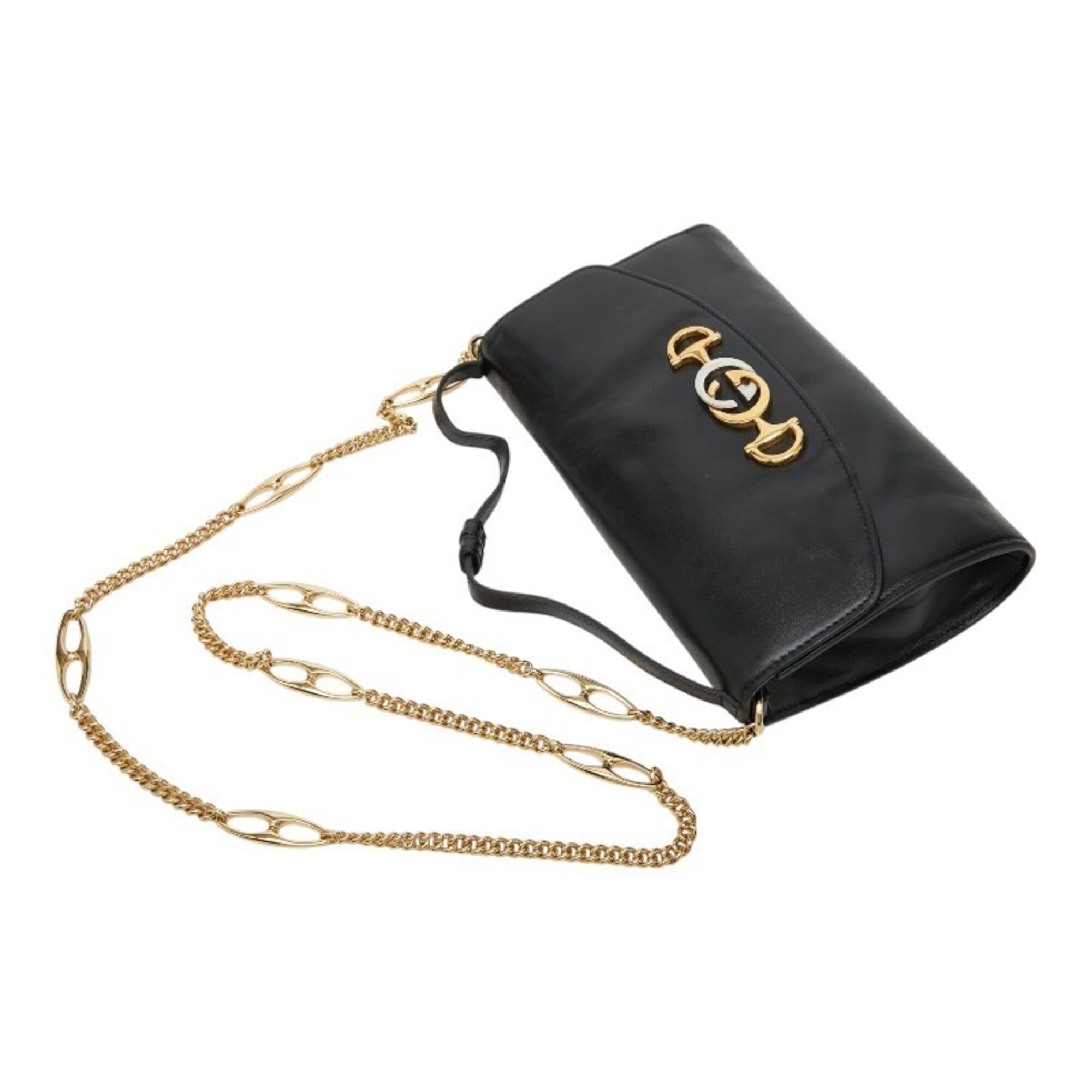 Gucci Black Leather Handbag Shoulder Bag (Pre-Owned)