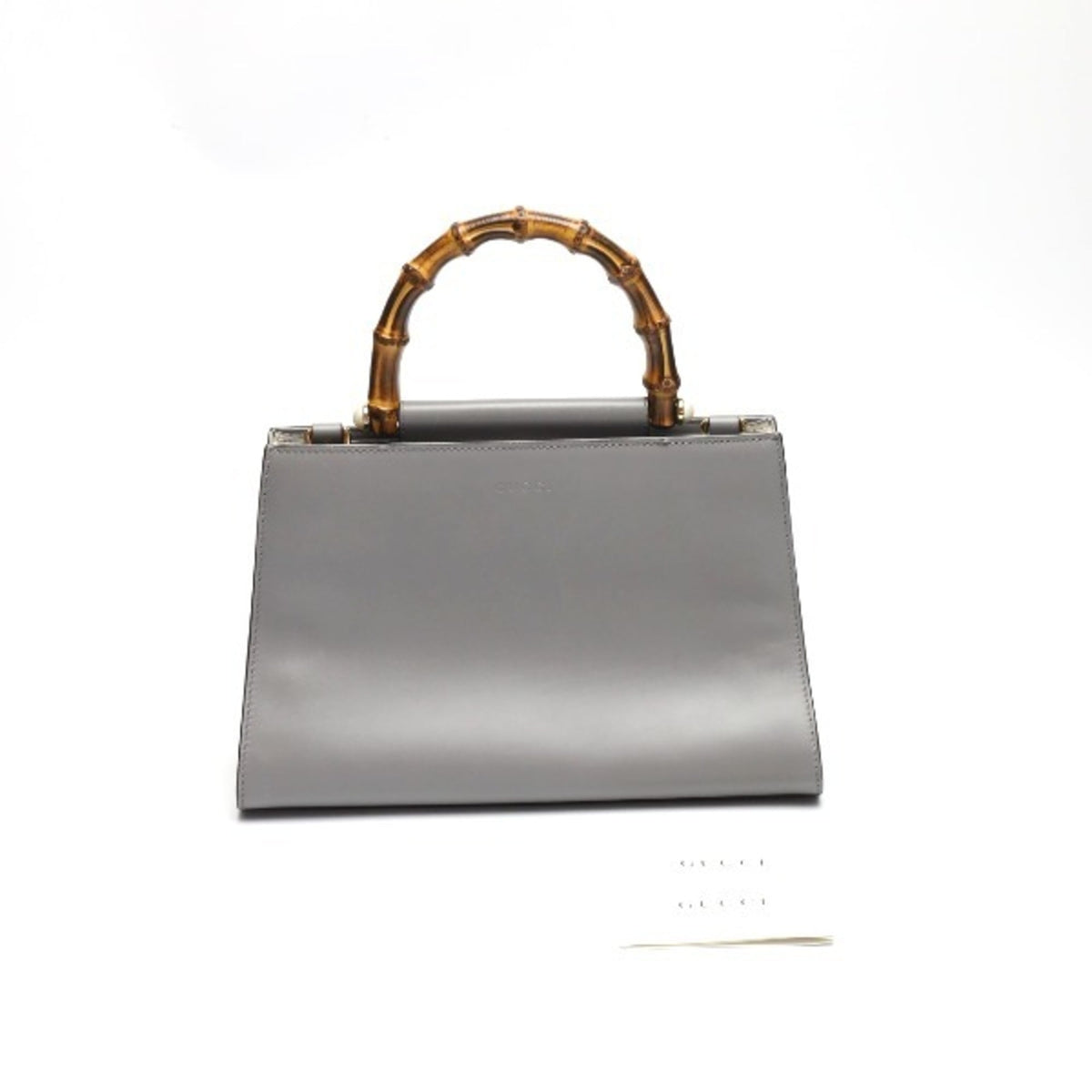 Gucci Gray Bamboo Handbag (Pre-Owned)