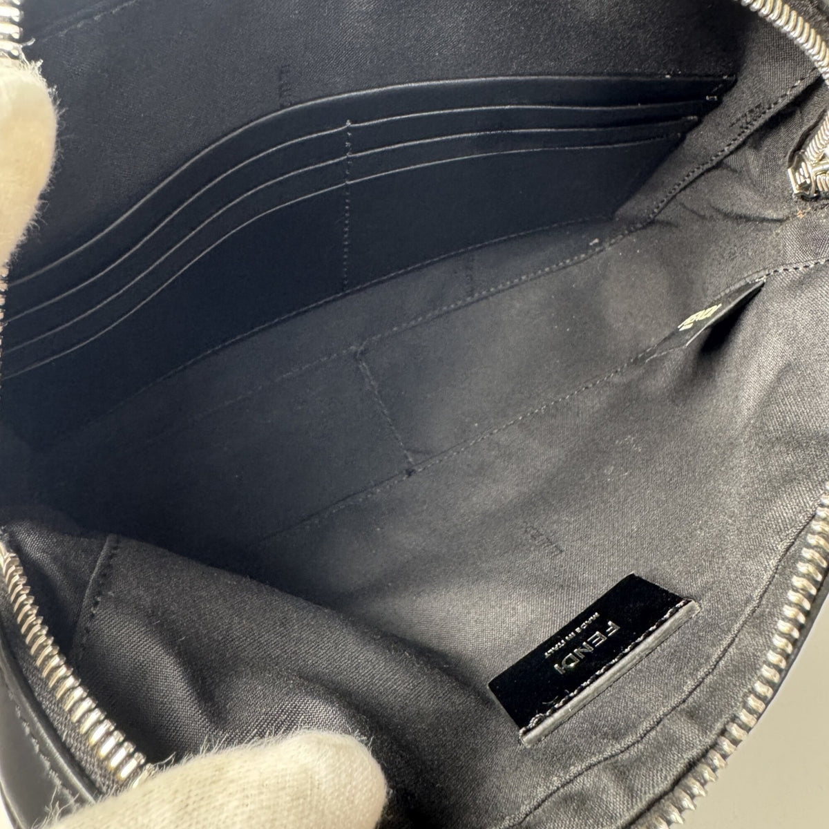 Fendi Black Gray Yellow Leather Pvc Shoulder Bag (Pre-Owned)