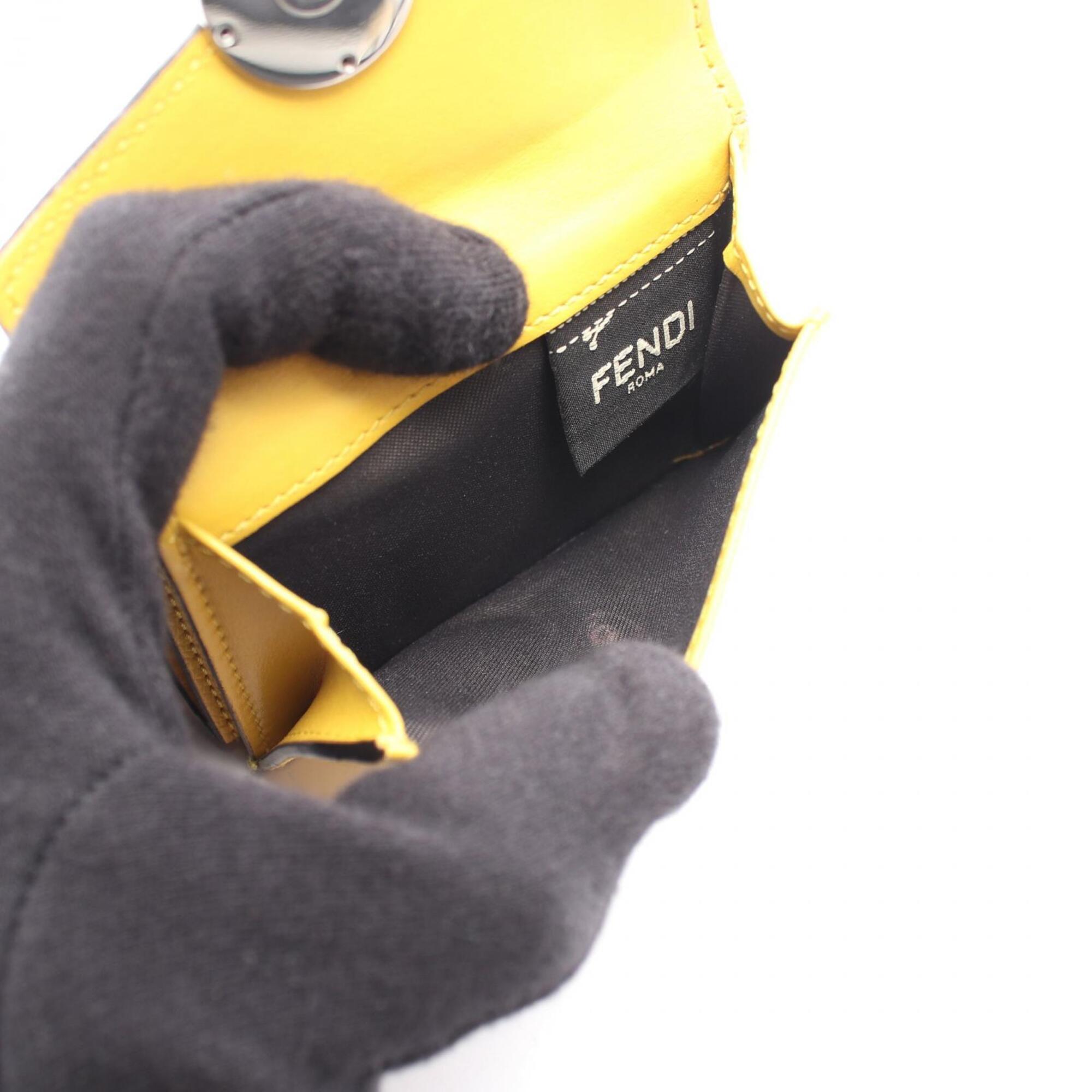 Fendi Yellow Leather Wallet (Tri-Fold) (Pre-Owned)