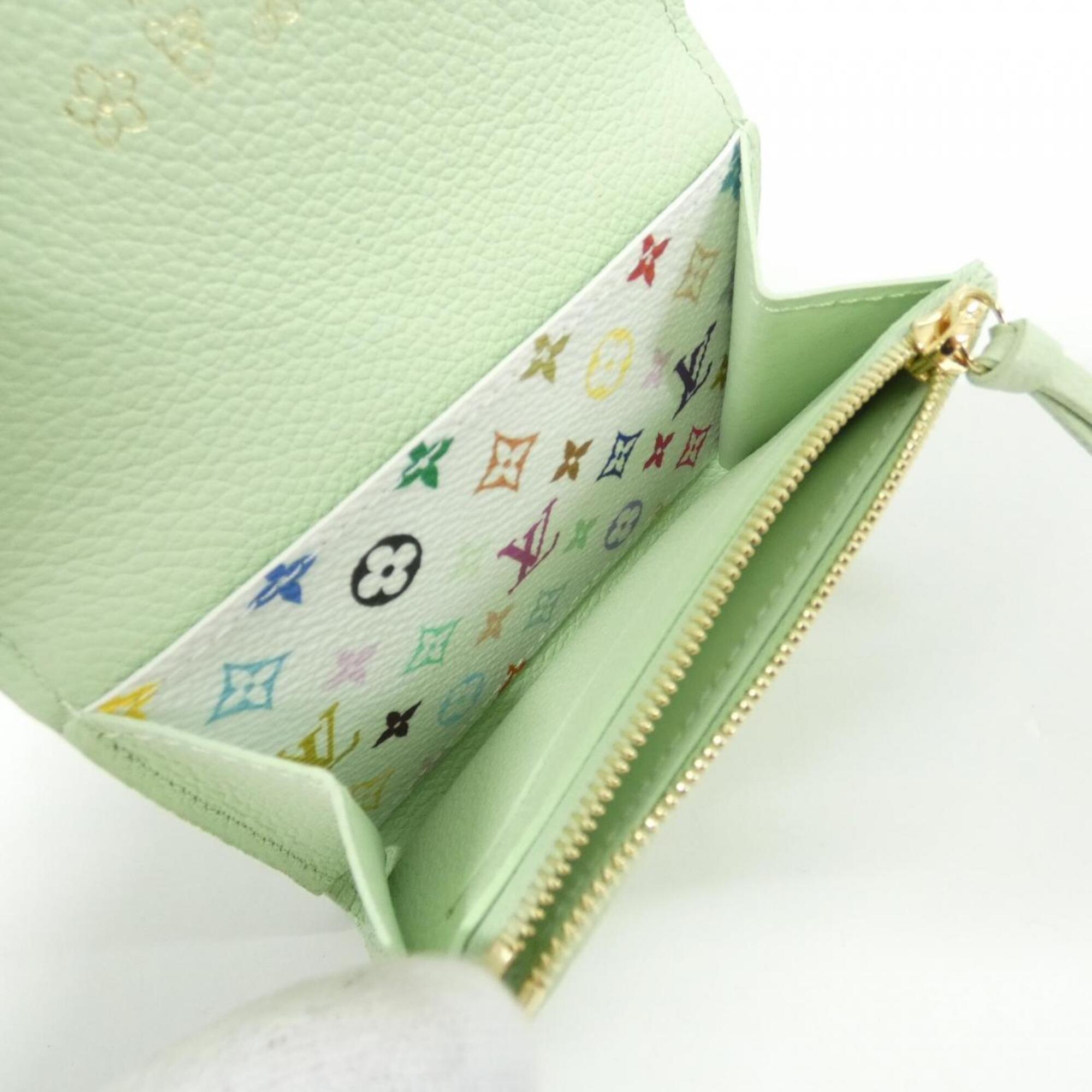 Louis Vuitton Green Green Tea Leather Coin Purse/Coin Case (Pre-Owned)