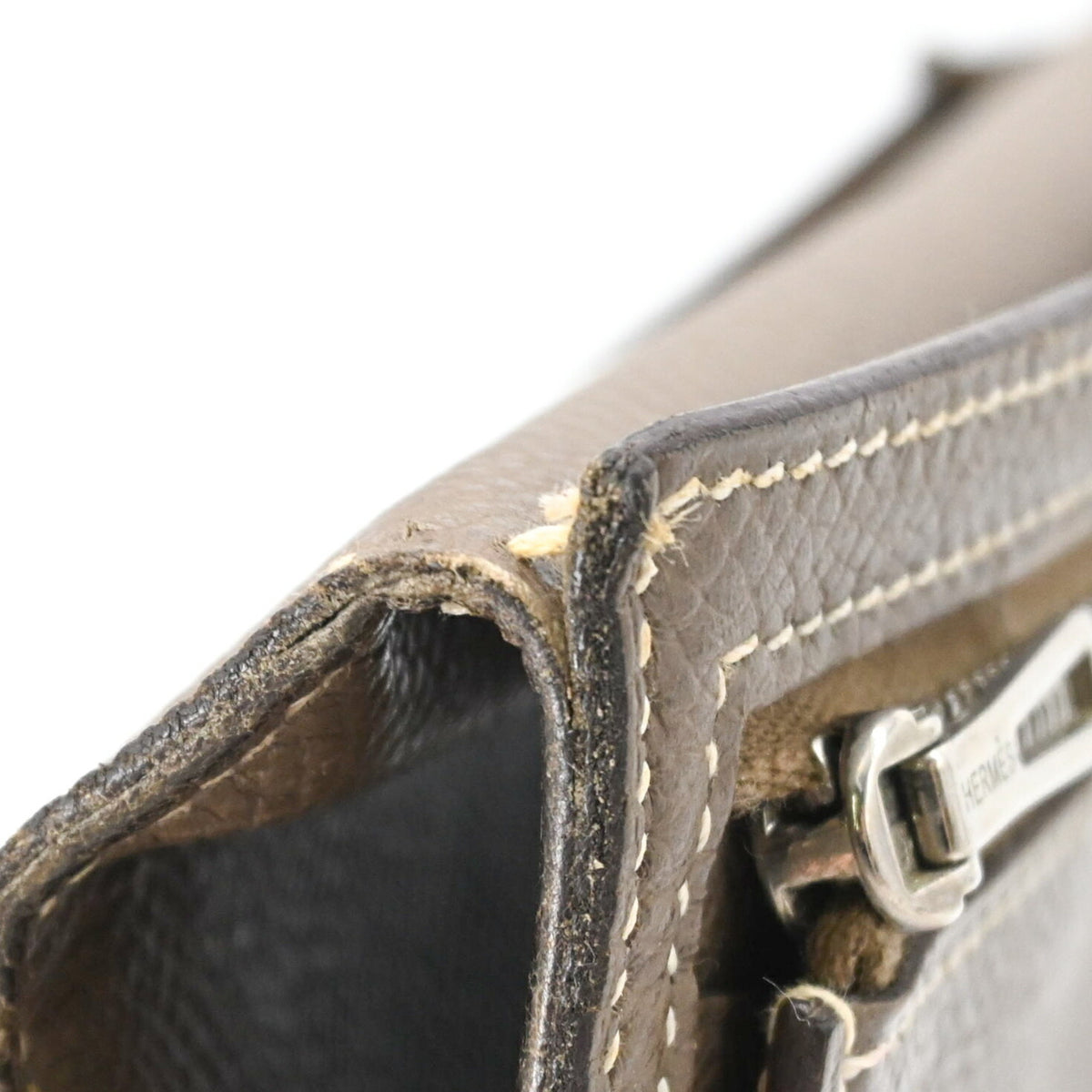 Hermes Grayish Epsom Leather Coin Purse/Coin Case (Pre-Owned)