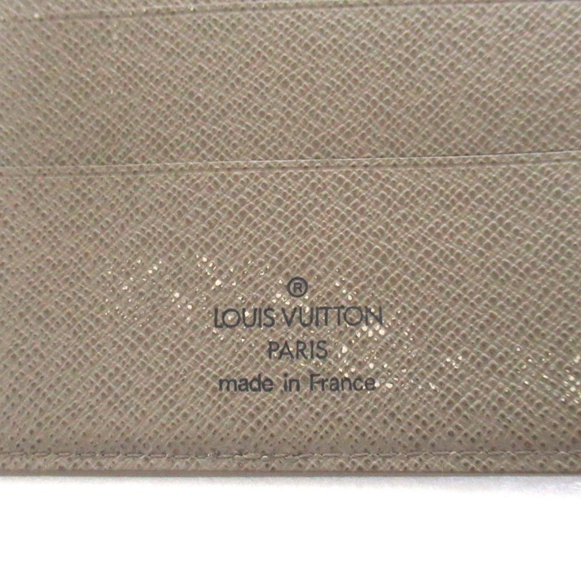 Louis Vuitton Khaki Leather Long Wallet (Bi-Fold) (Pre-Owned)