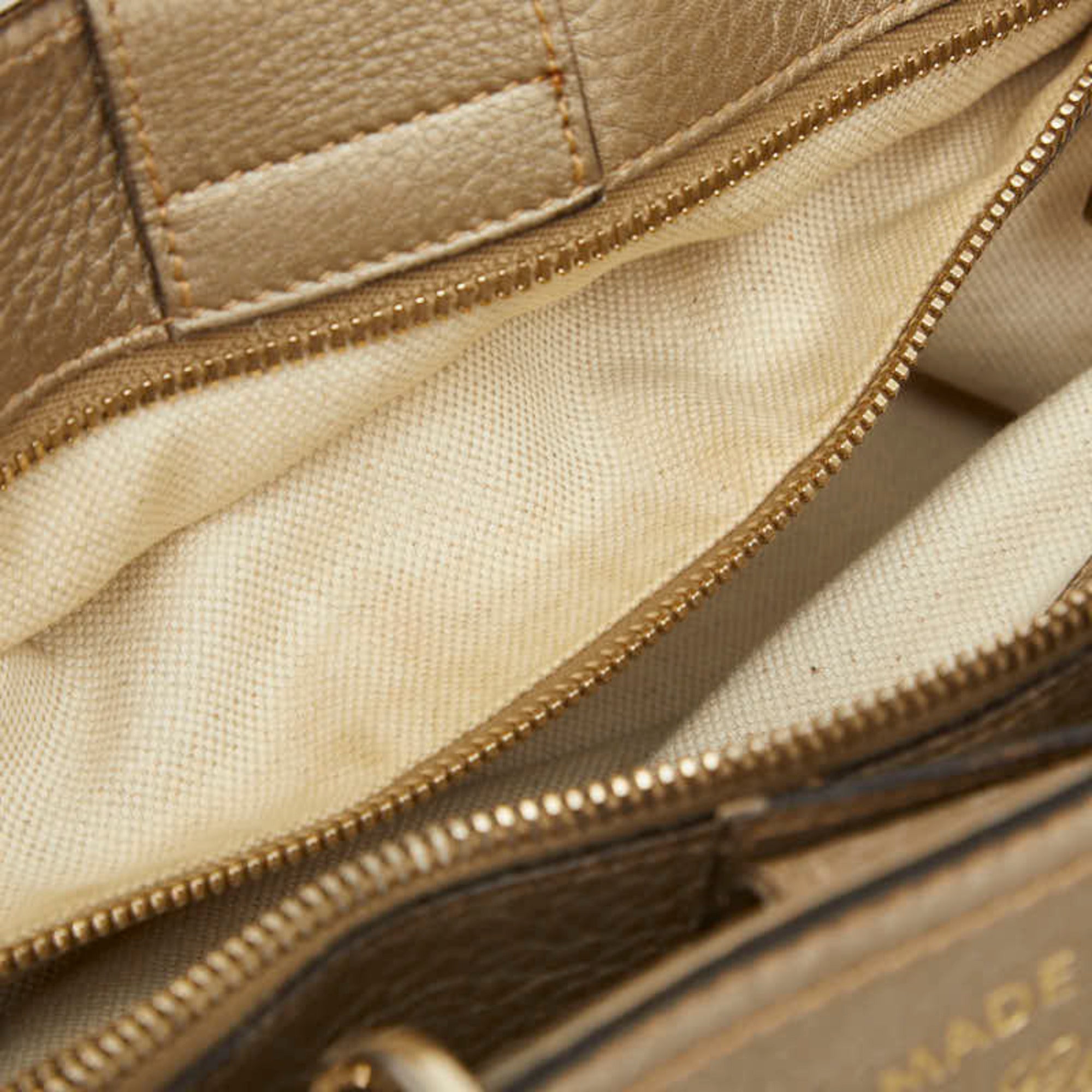 Gucci Brown Gold Leather Handbag Shoulder Bag (Pre-Owned)