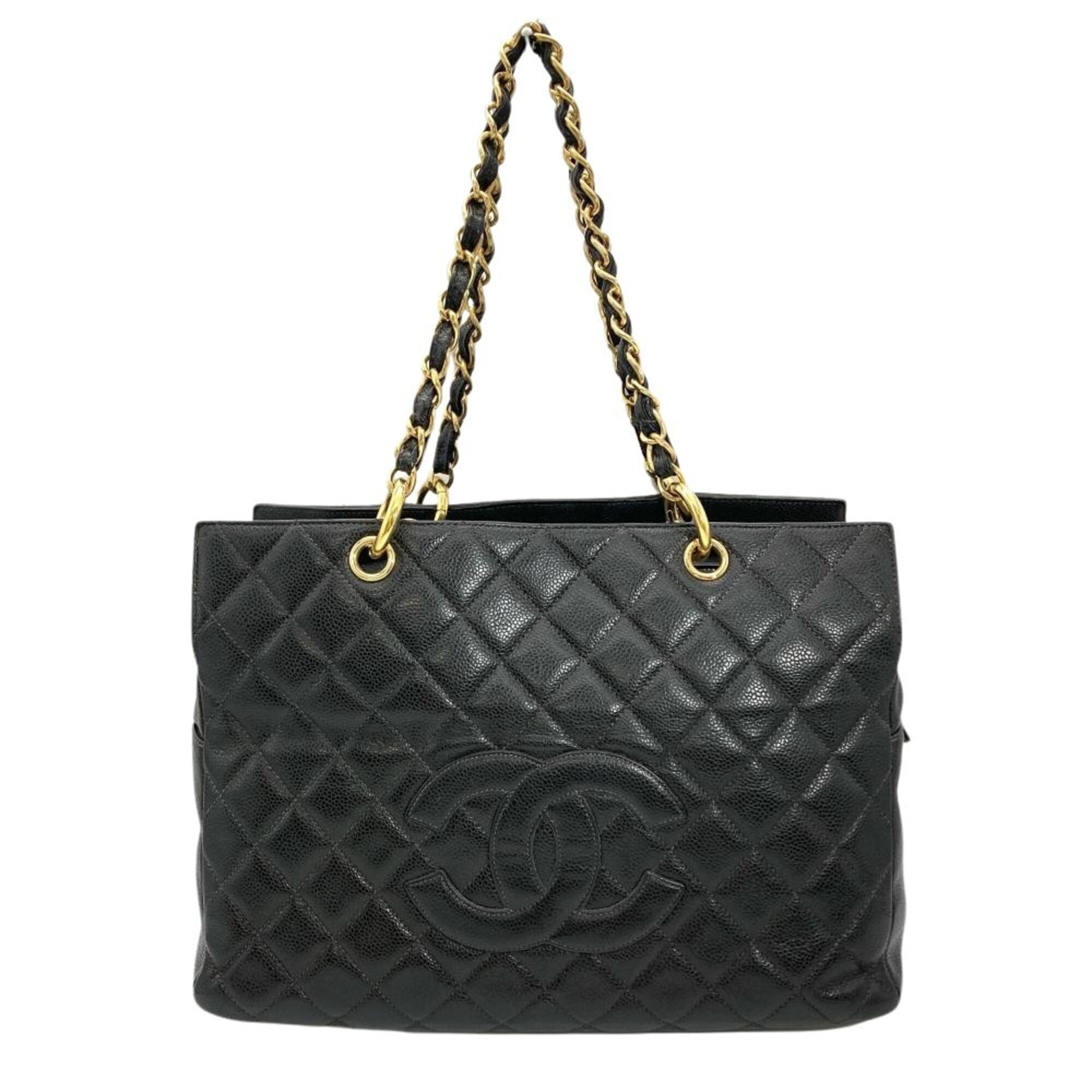 Chanel Black Grained Calfskin Shoulder Bag (Pre-Owned)