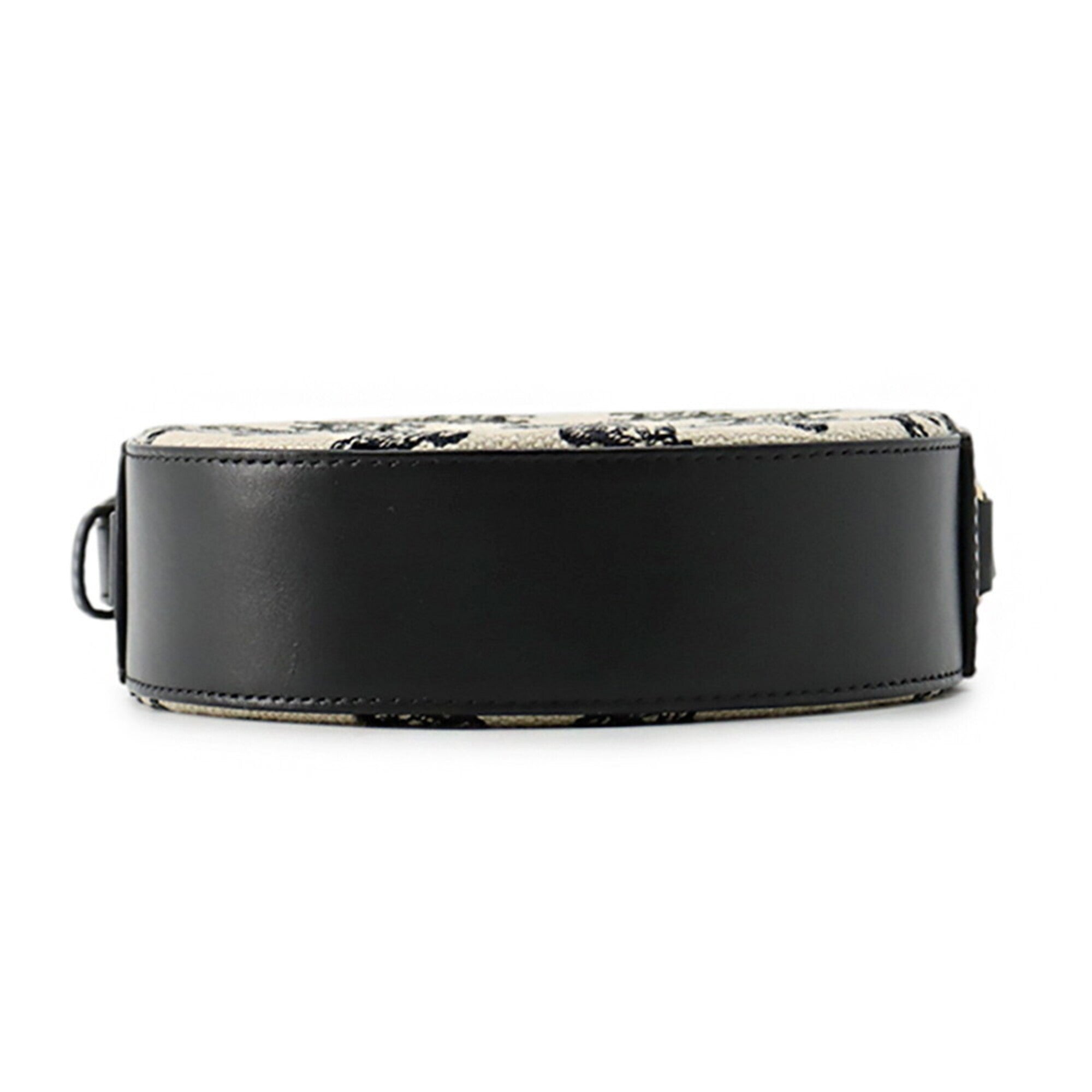 Celine Black Ivory Canvas Leather Shoulder Bag (Pre-Owned)