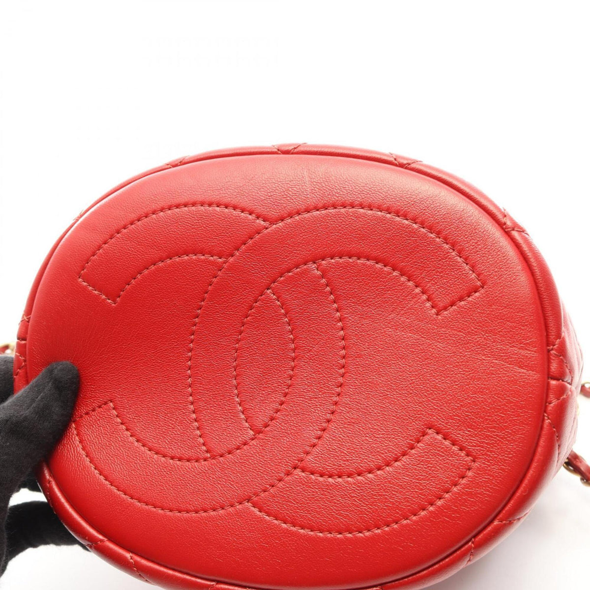 Chanel Red Color Leather Handbag Shoulder Bag (Pre-Owned)