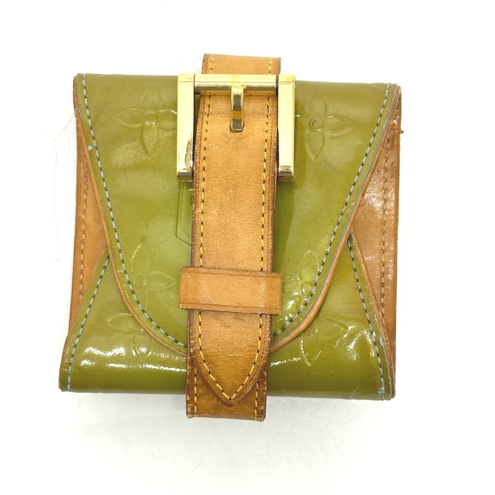 Louis Vuitton Green Monogram Vernis Coin Purse/Coin Case (Pre-Owned)