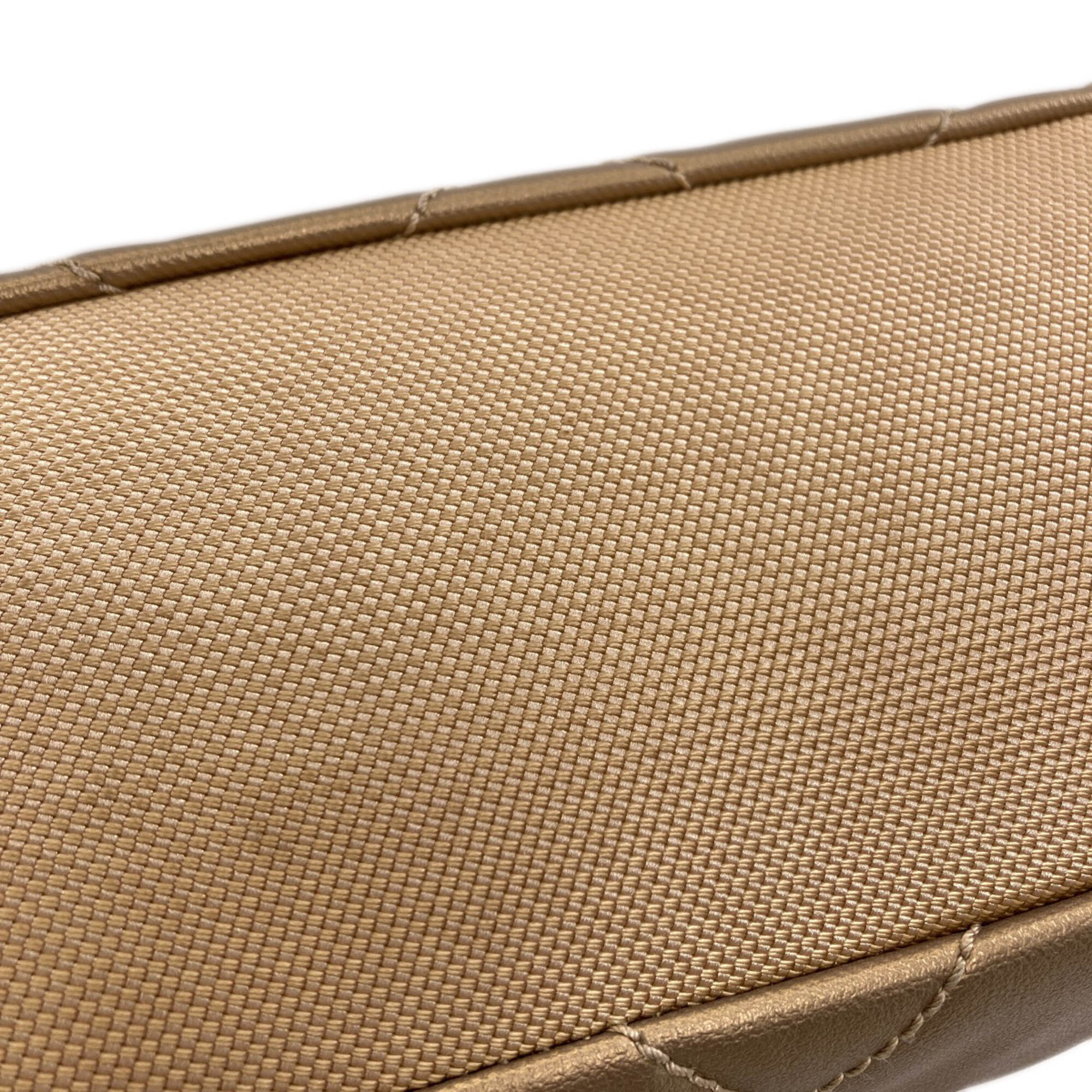 Chanel Gold Canvas Leather Tote Bag (Pre-Owned)