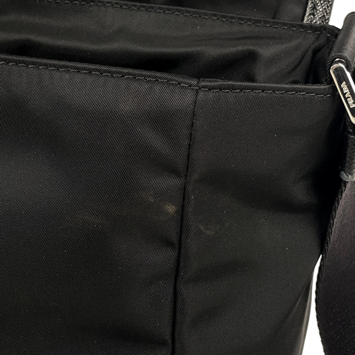 Prada Black Nylon Leather Shoulder Bag (Pre-Owned)