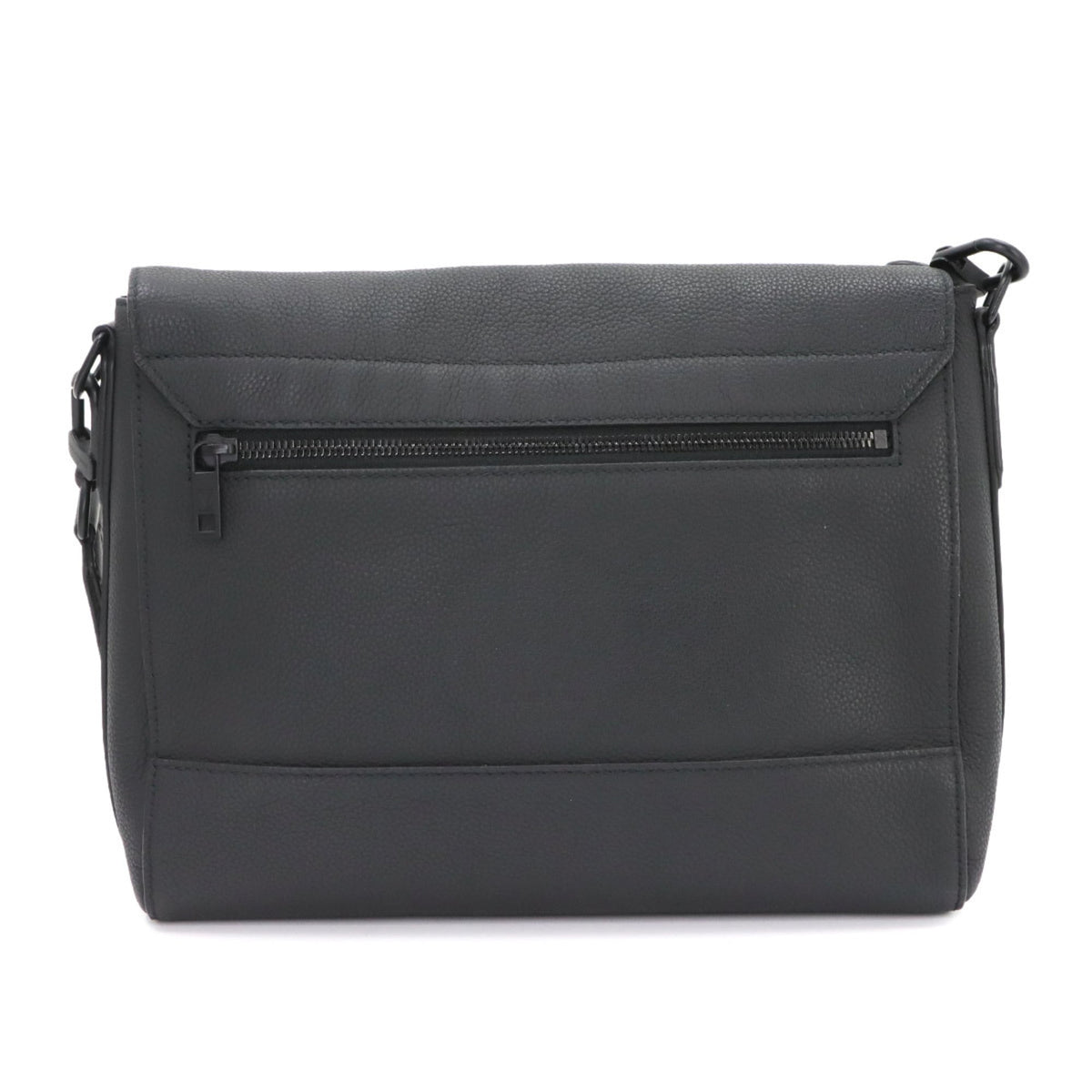 Louis Vuitton Black Leather Handbag Messenger Bag Shoulder Bag (Pre-Owned)