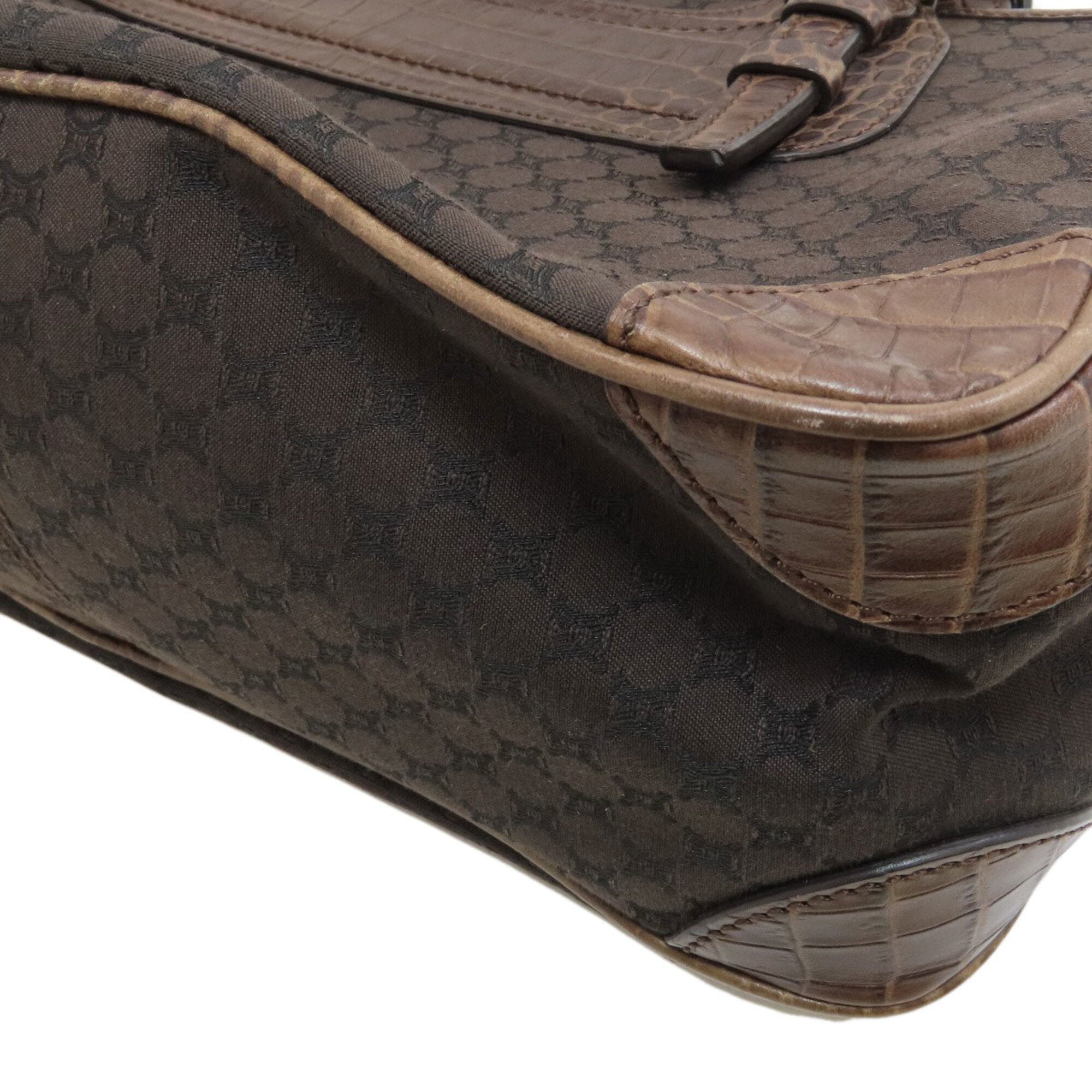 Celine Dark Brown Canvas Handbag (Pre-Owned)