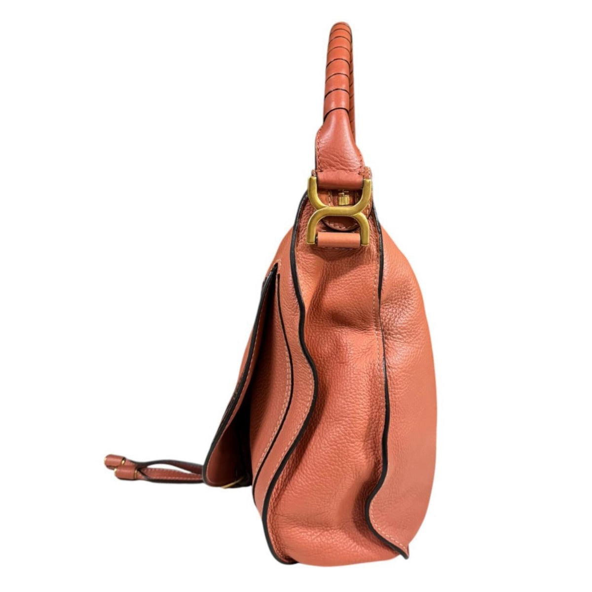 Chloé Marcie Orange Leather Shoulder Bag (Pre-Owned)