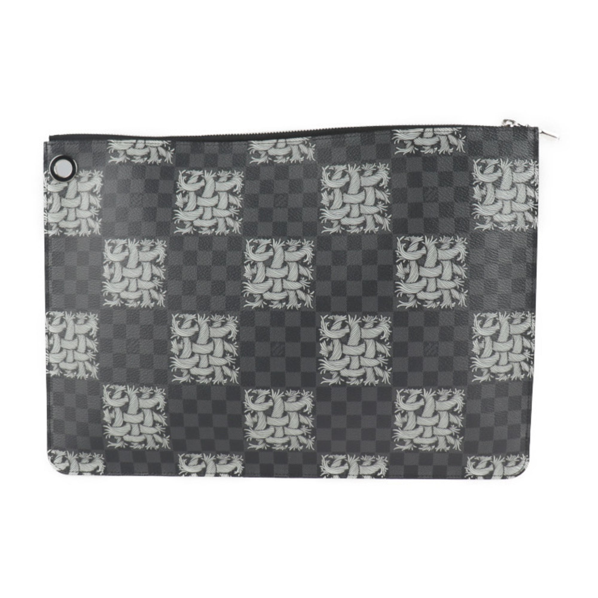 Louis Vuitton Black Gray Damier Graphite Clutch Bag (Pre-Owned)
