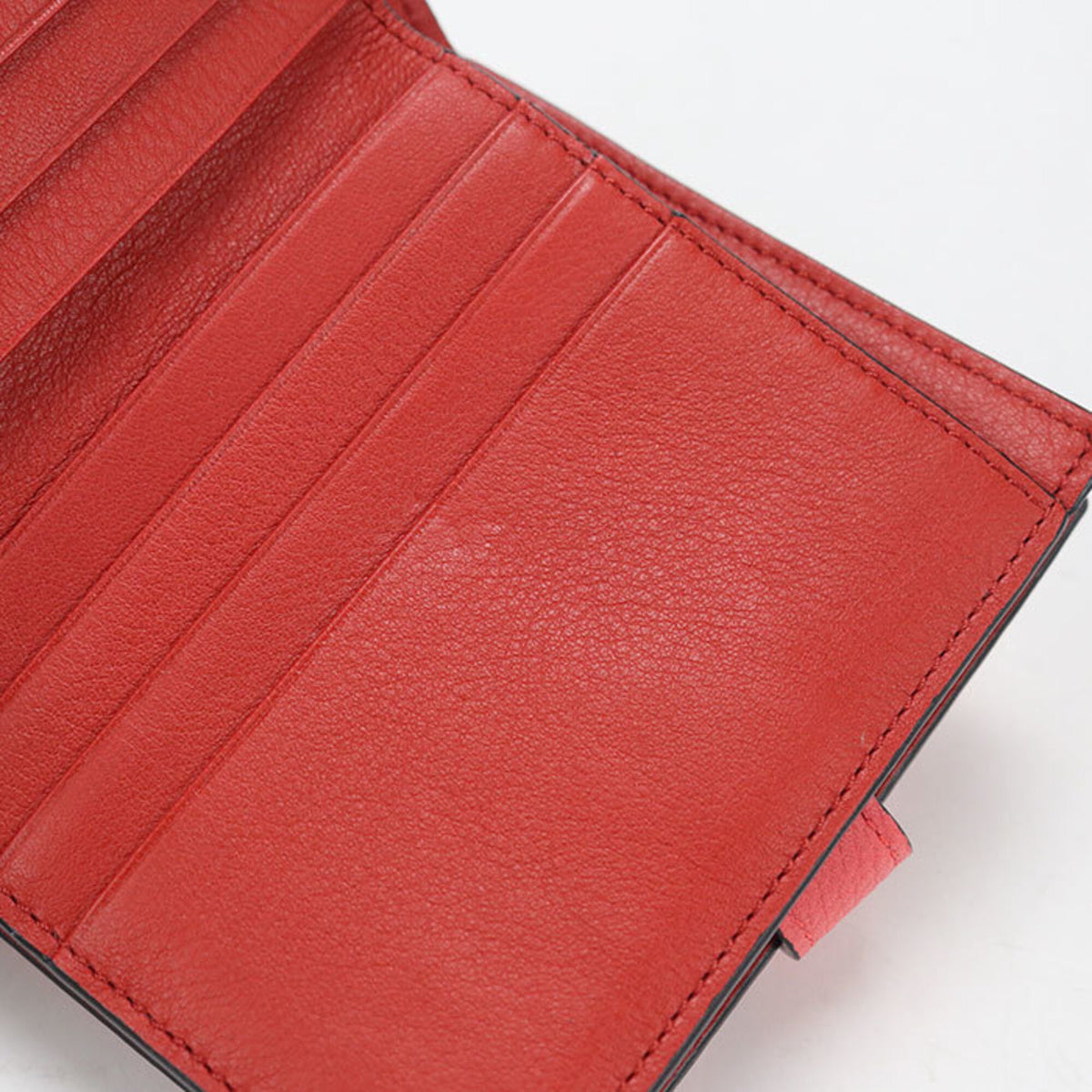 Loewe Red Color Leather Wallet (Bi-Fold) (Pre-Owned)