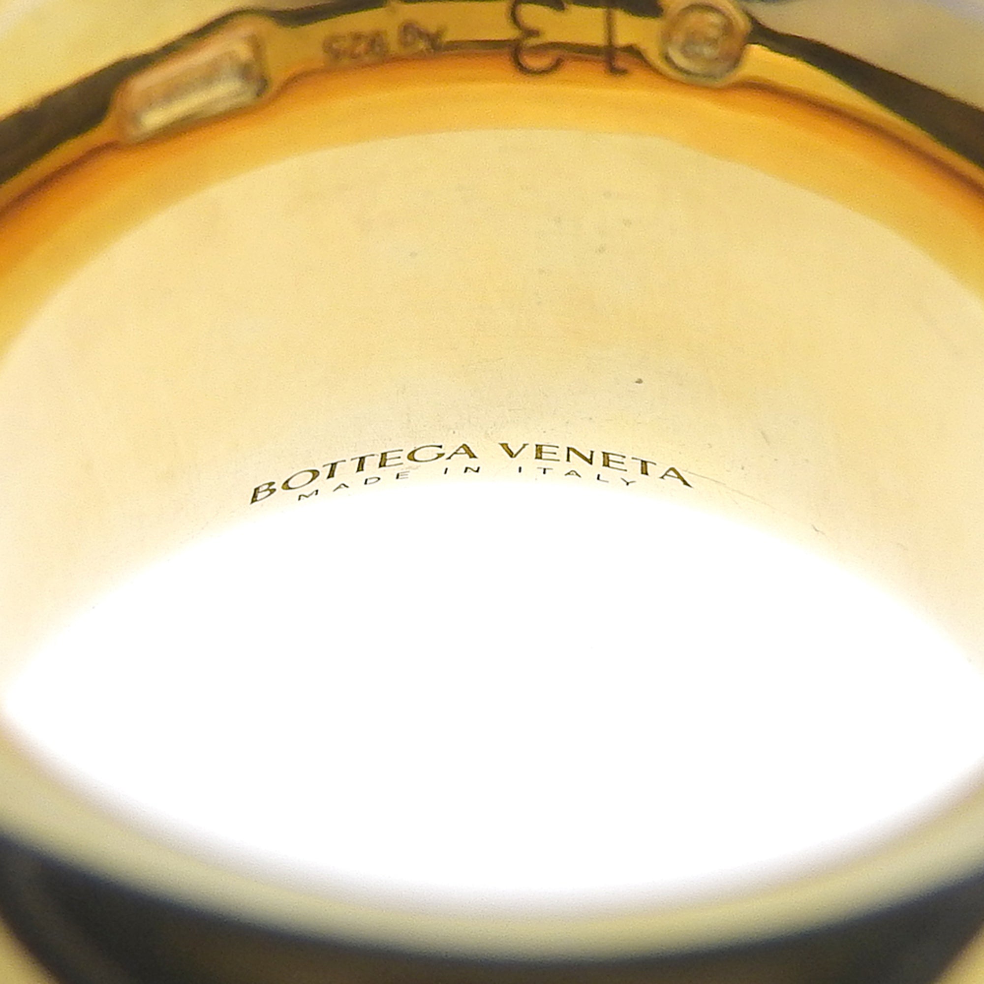 Bottega Veneta Gold Silver 925 Band Ring (Pre-Owned)