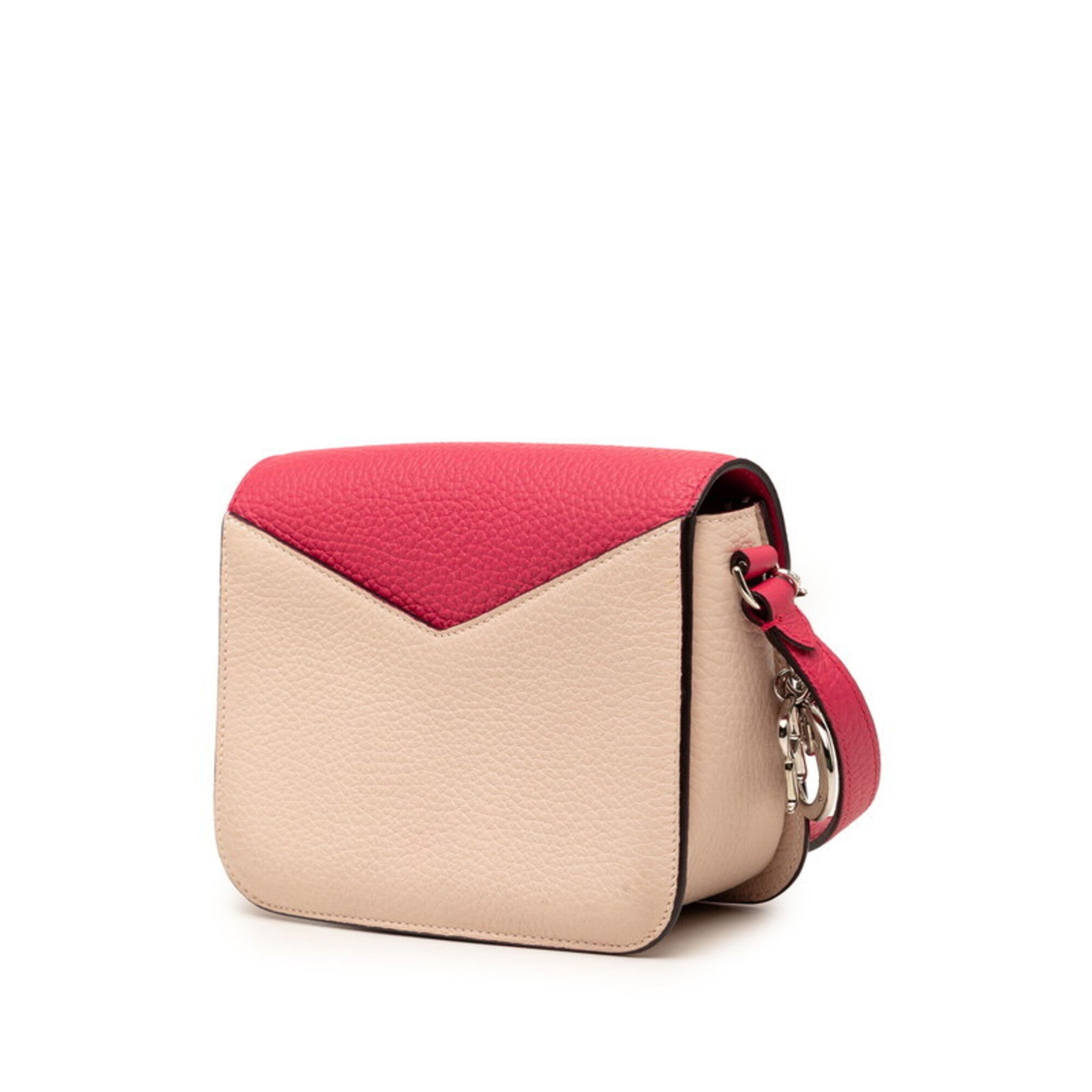 Christian Dior Beige Pink Leather Shoulder Bag (Pre-Owned)