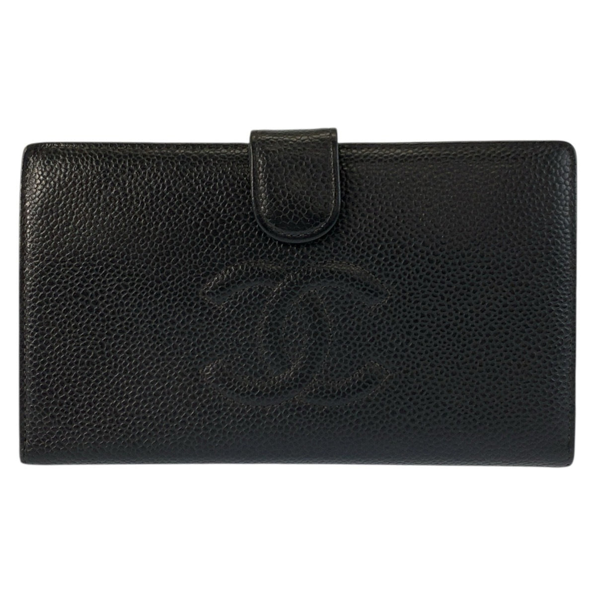 Chanel Black Leather Long Wallet (Bi-Fold) (Pre-Owned)