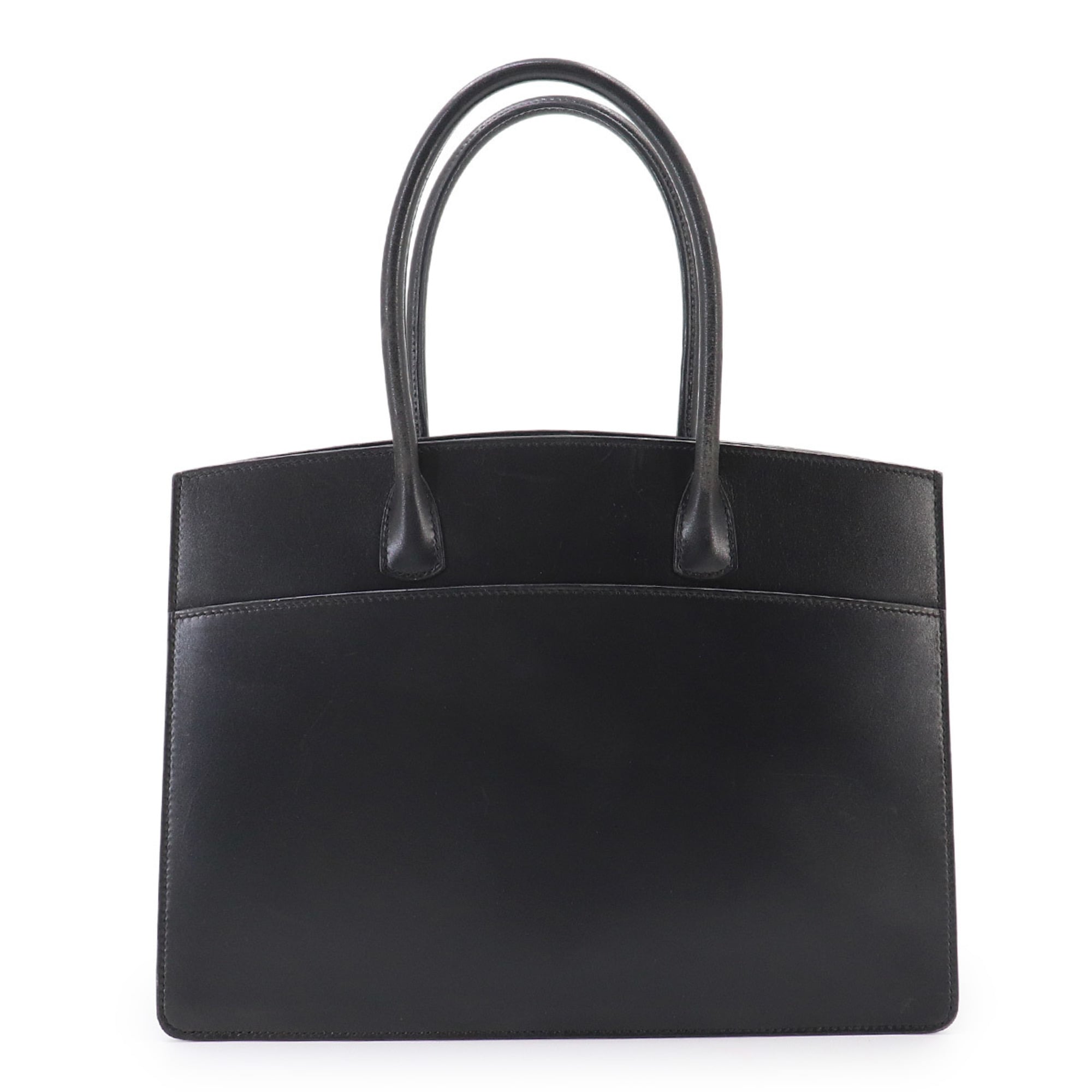 Hermes Black White Box Calf Leather Handbag (Pre-Owned)