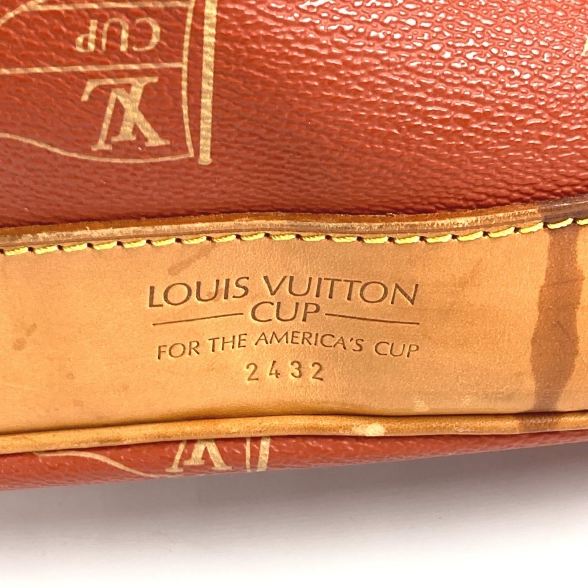 Louis Vuitton Orange Leather Canvas Shoulder Bag (Pre-Owned)