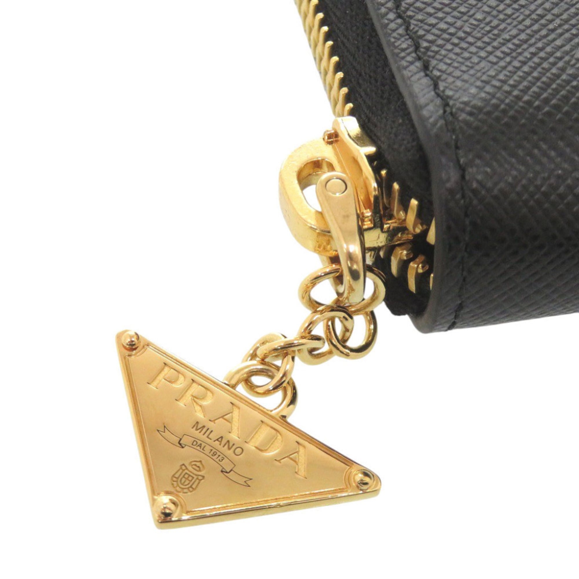 Prada Black Saffiano Metal Coin Purse/Coin Case (Pre-Owned)