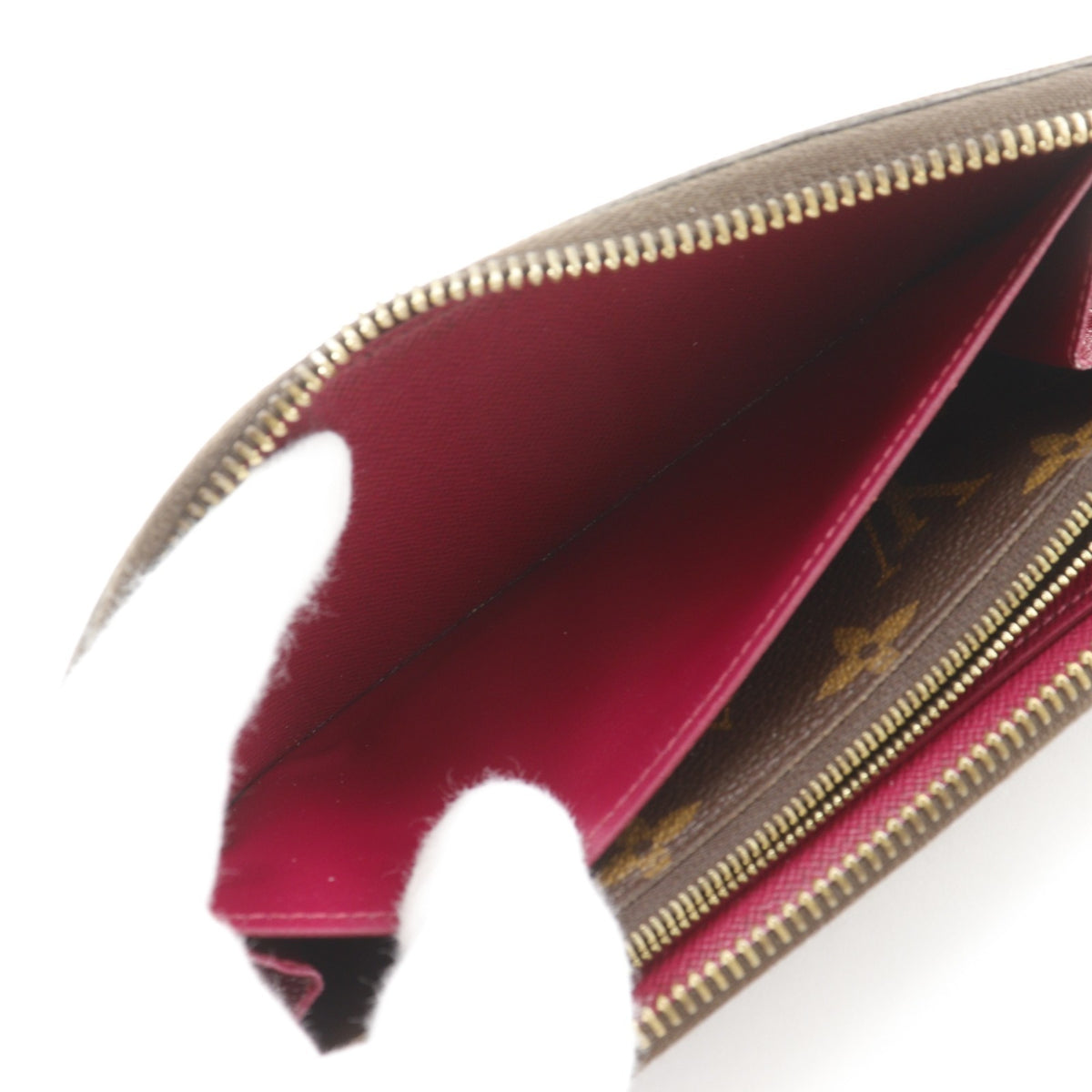 Louis Vuitton Brown Fuchsia Galle Monogram Red Color Monogram Long Wallet (Bi-Fold) (Pre-Owned)