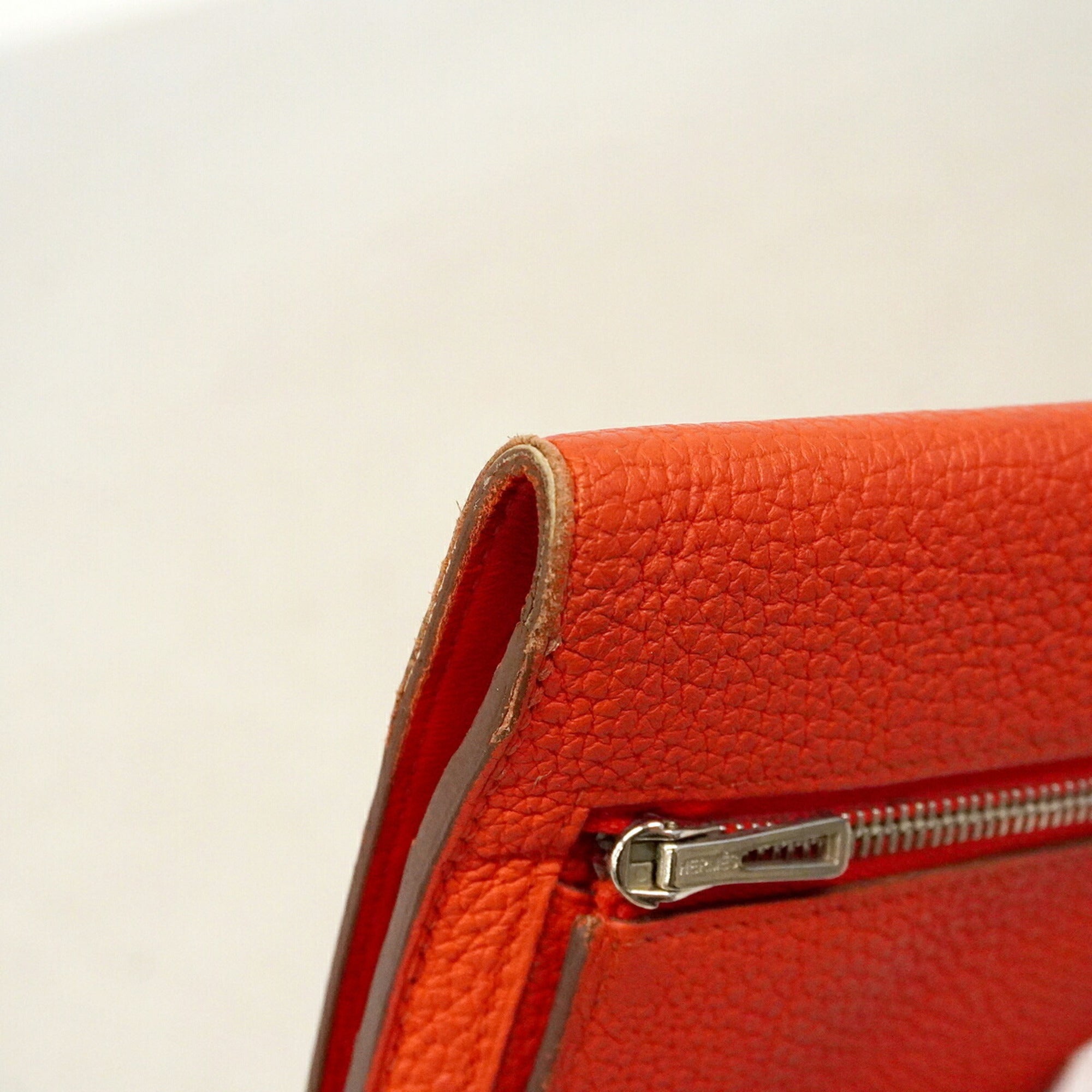 Hermes Capucine Togo Leather Long Wallet (Bi-Fold) (Pre-Owned)
