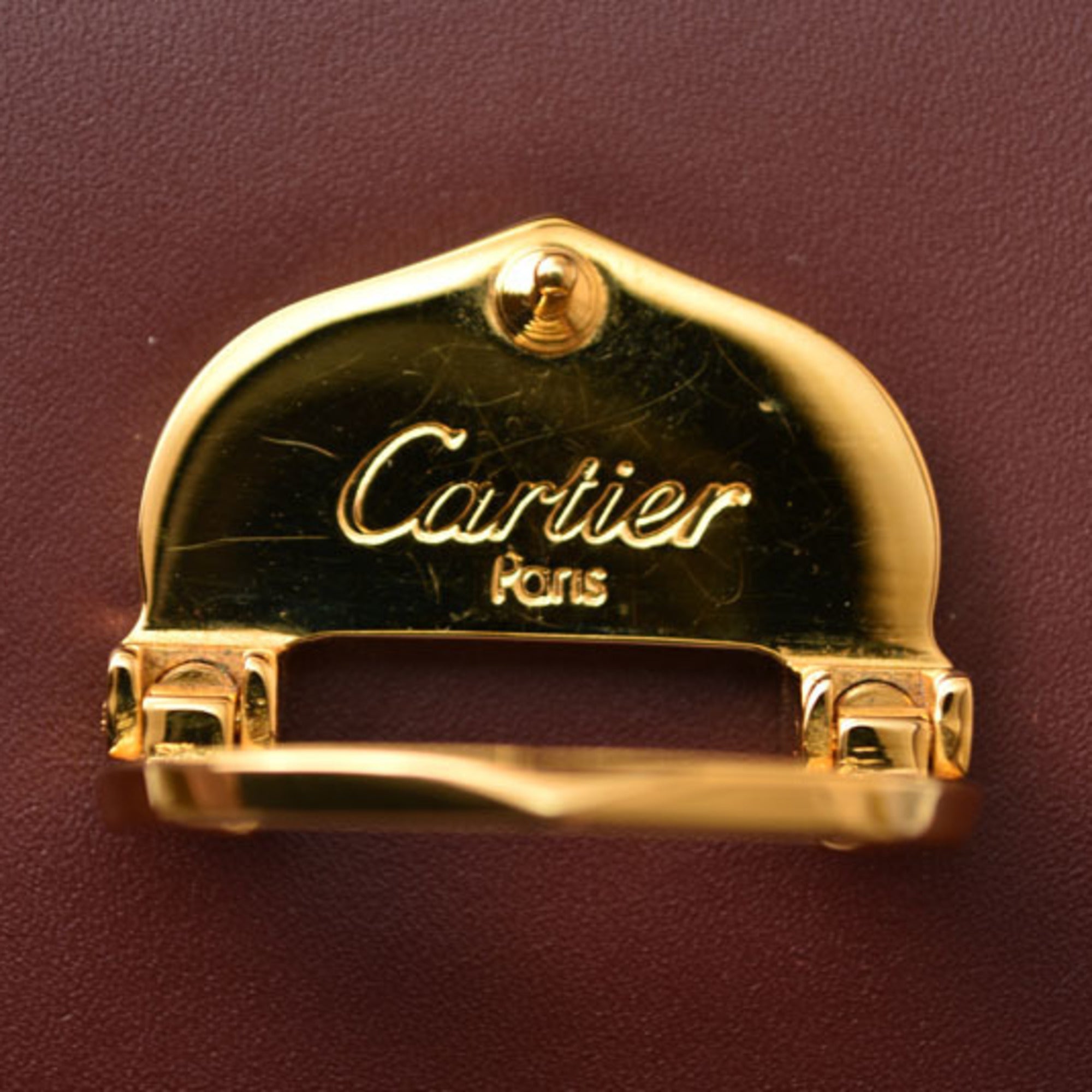 Cartier Bordeaux Leather Shoulder Bag (Pre-Owned)
