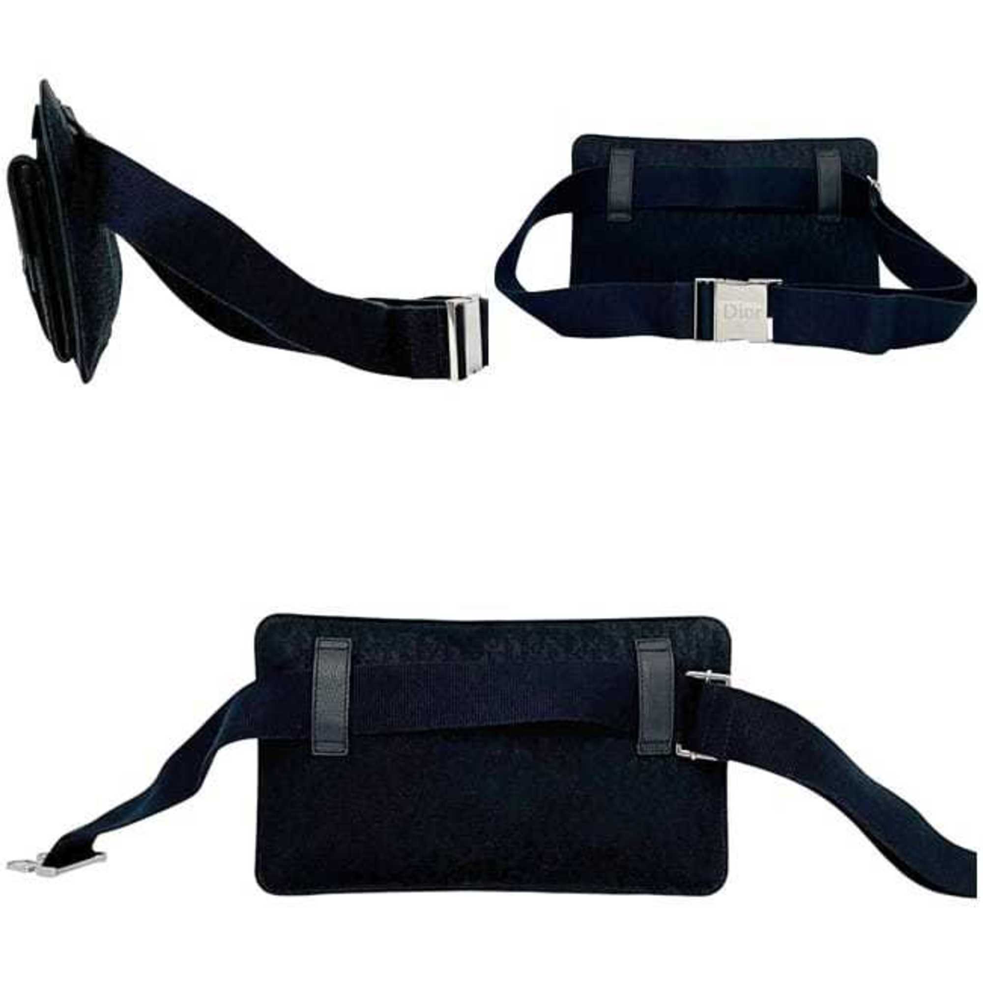 Christian Dior Black Canvas Leather Fanny Pack (Pre-Owned)