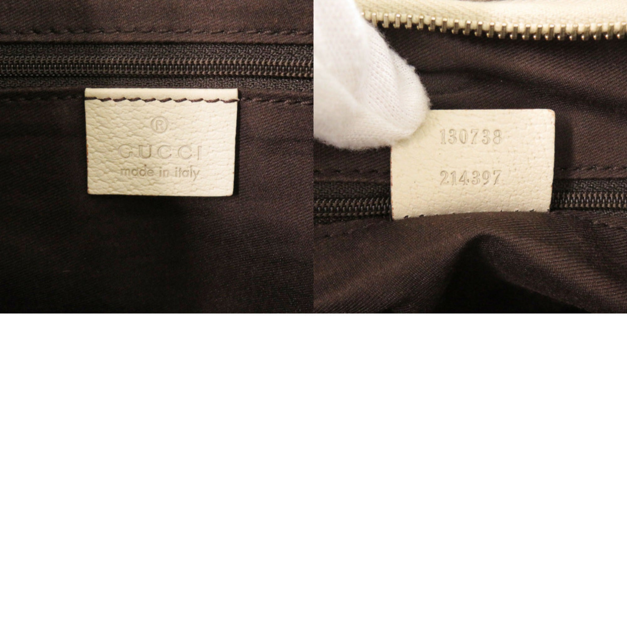 Gucci Beige White Gg Canvas Leather Shoulder Bag (Pre-Owned)