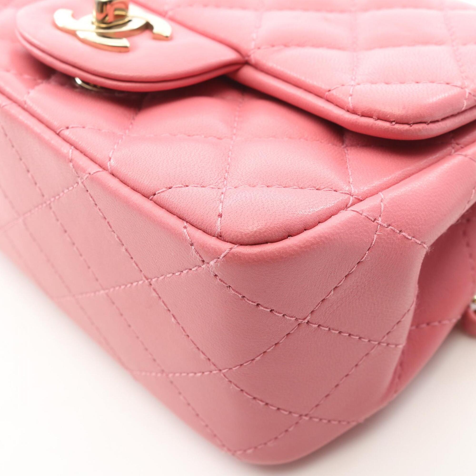 Chanel Pink Leather Handbag Shoulder Bag (Pre-Owned)