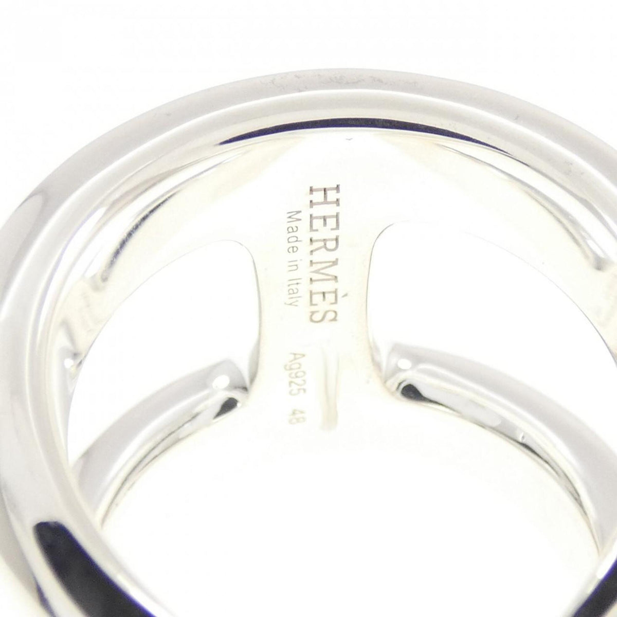 Hermes Silver 925 Band Ring (Pre-Owned)