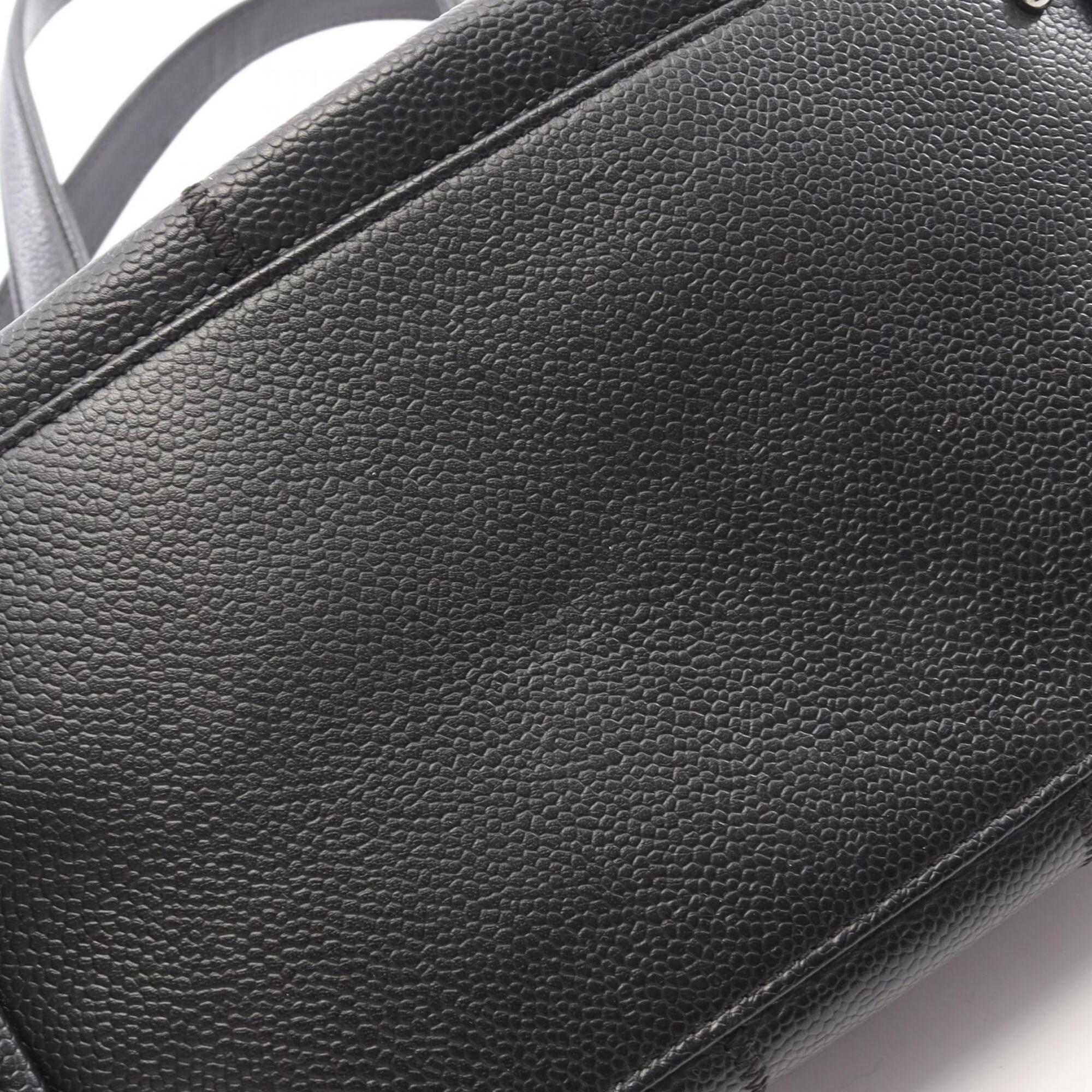 Chanel Black Grained Calfskin Handbag Tote Bag (Pre-Owned)