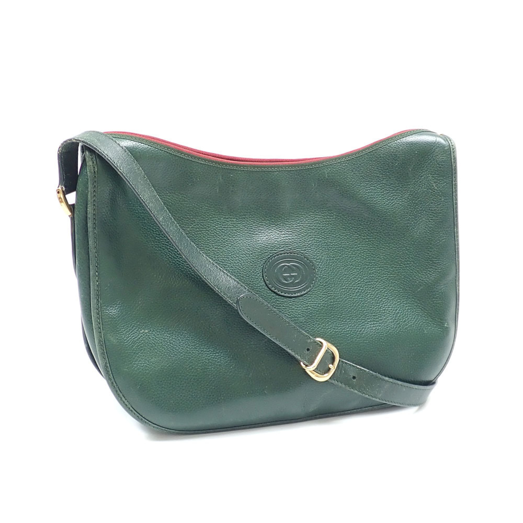 Gucci Green Leather Shoulder Bag (Pre-Owned)
